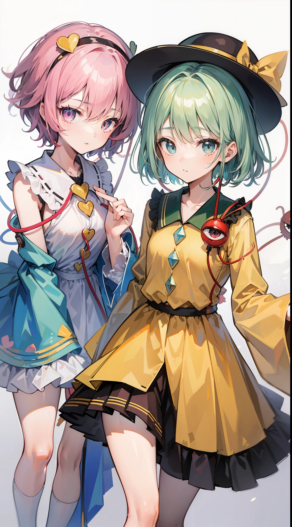2girls,Komeiji Satori,Komeiji Koishi,