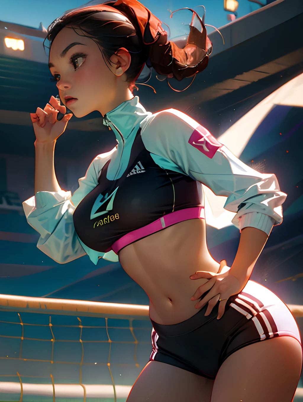 Big boobs, sport bra, panties