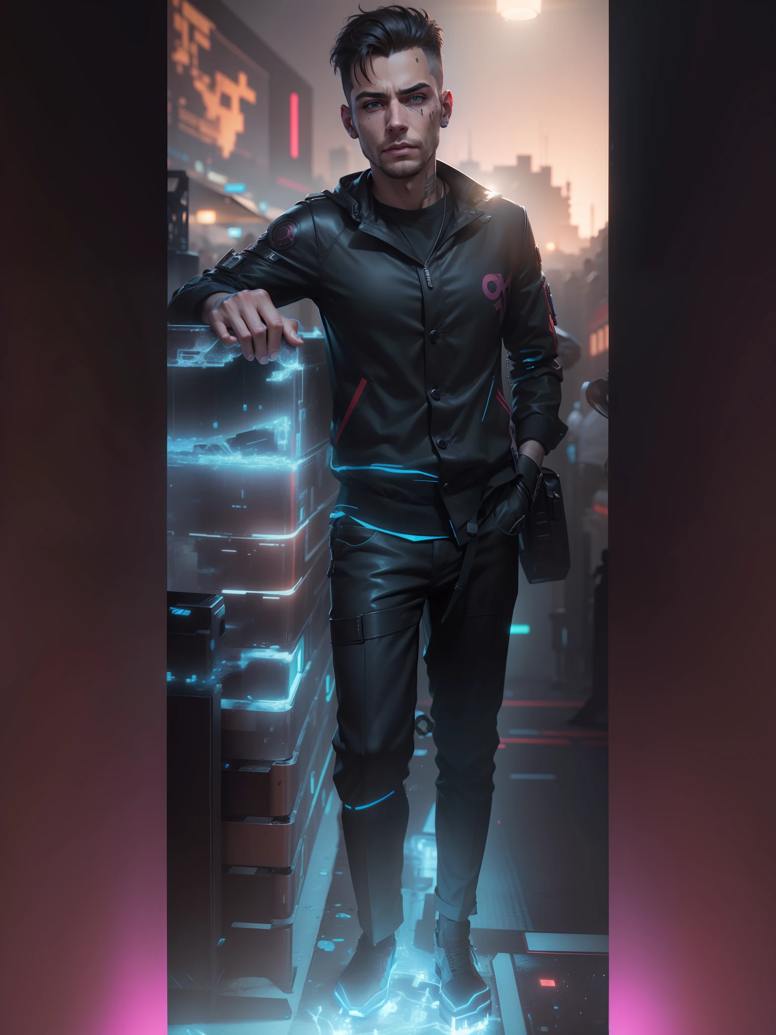 Change dackgraund cyberpunk handsome boy realistic face. 8k ultra realistic