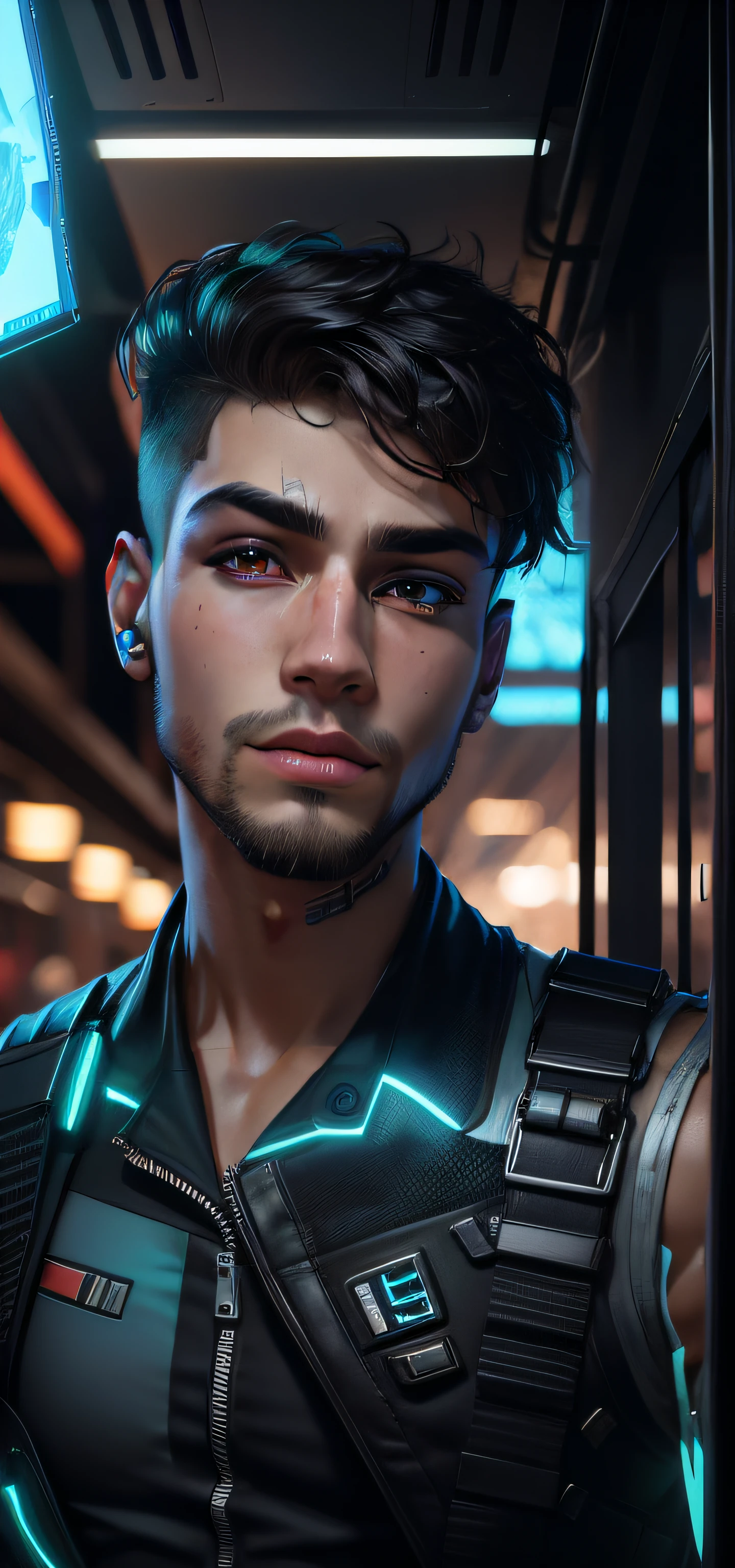 Change background cyberpunk handsome boy,8k,ultra realistic, HDR
