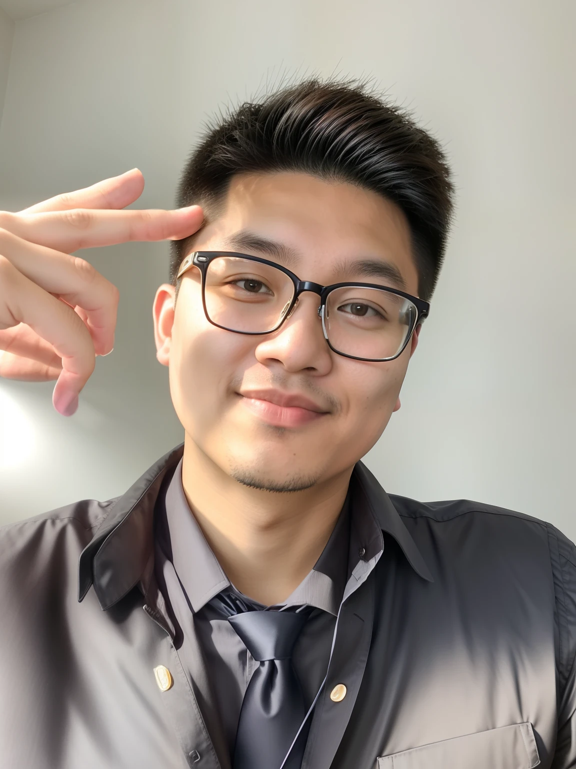 there is a man with glasses and a tie posing for a picture, headshot profile picture, professional profile picture, stanley artgem lau, 2 8 years old, 2 7 years old, twitch streamer / gamer ludwig, steve zheng, 8k selfie photograph, kevin hou, christopher cao, david luong, peter xiao, darren quach, with glasses