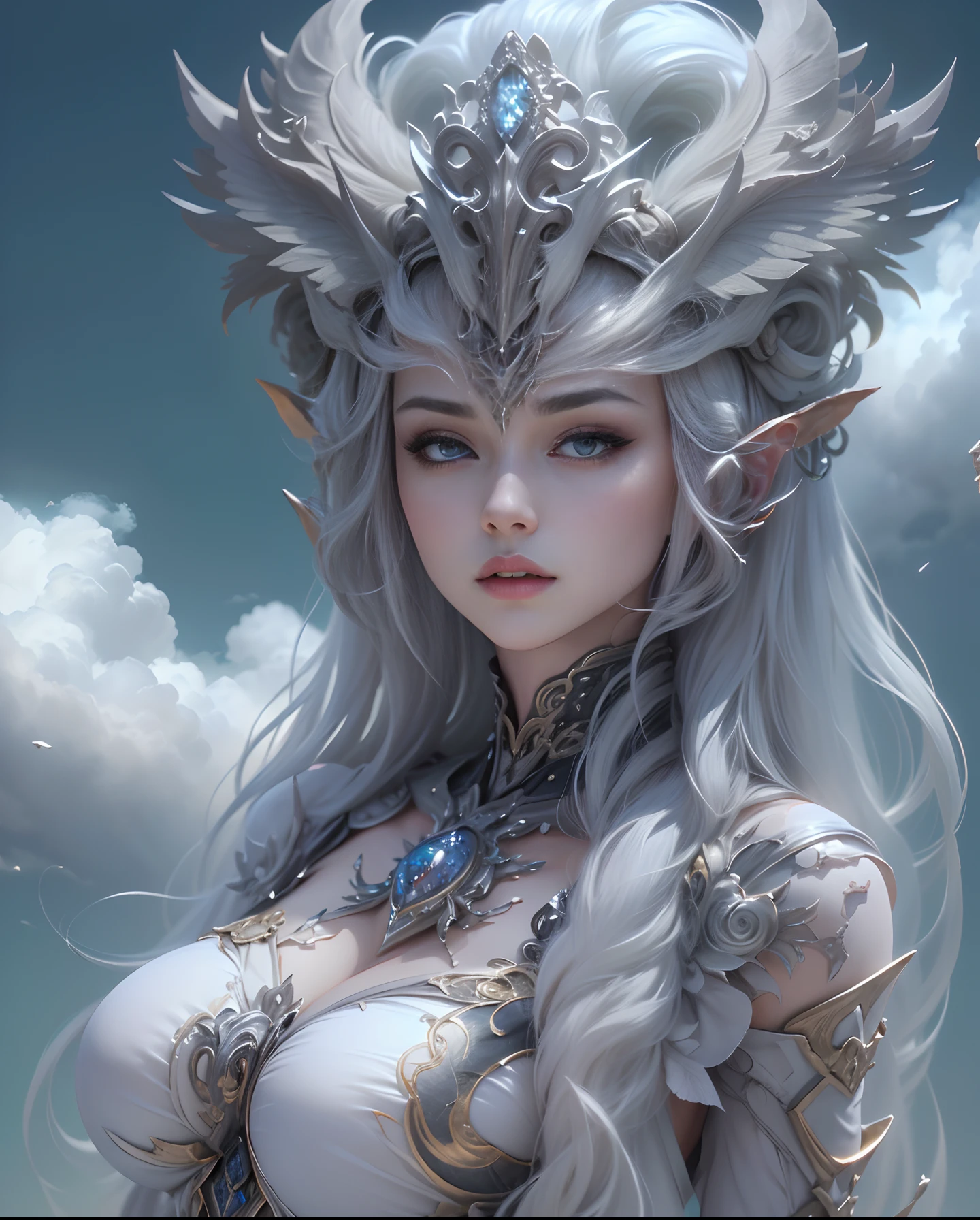 nsfw, 3girls, nude, (masterpiece: 1.4), (8K, realistic, raw photo, best quality: 1.4), view from below, bottom_view, strip naked, dragon knight, Valkyrie, nipple areola shape clear, beautiful breasts, Scandinavian girl, beautiful cute face, (real face: 1.4), perfect pussy, beautiful hairstyle, realistic blue eyes, beautiful detail eyes, (real skin: 1.3), angry face, beautiful skin, attractive, ultra high resolution, ultra realistic, cinematic lighting, white colored hair, long hair with tiara, flying in the sky, battle pose