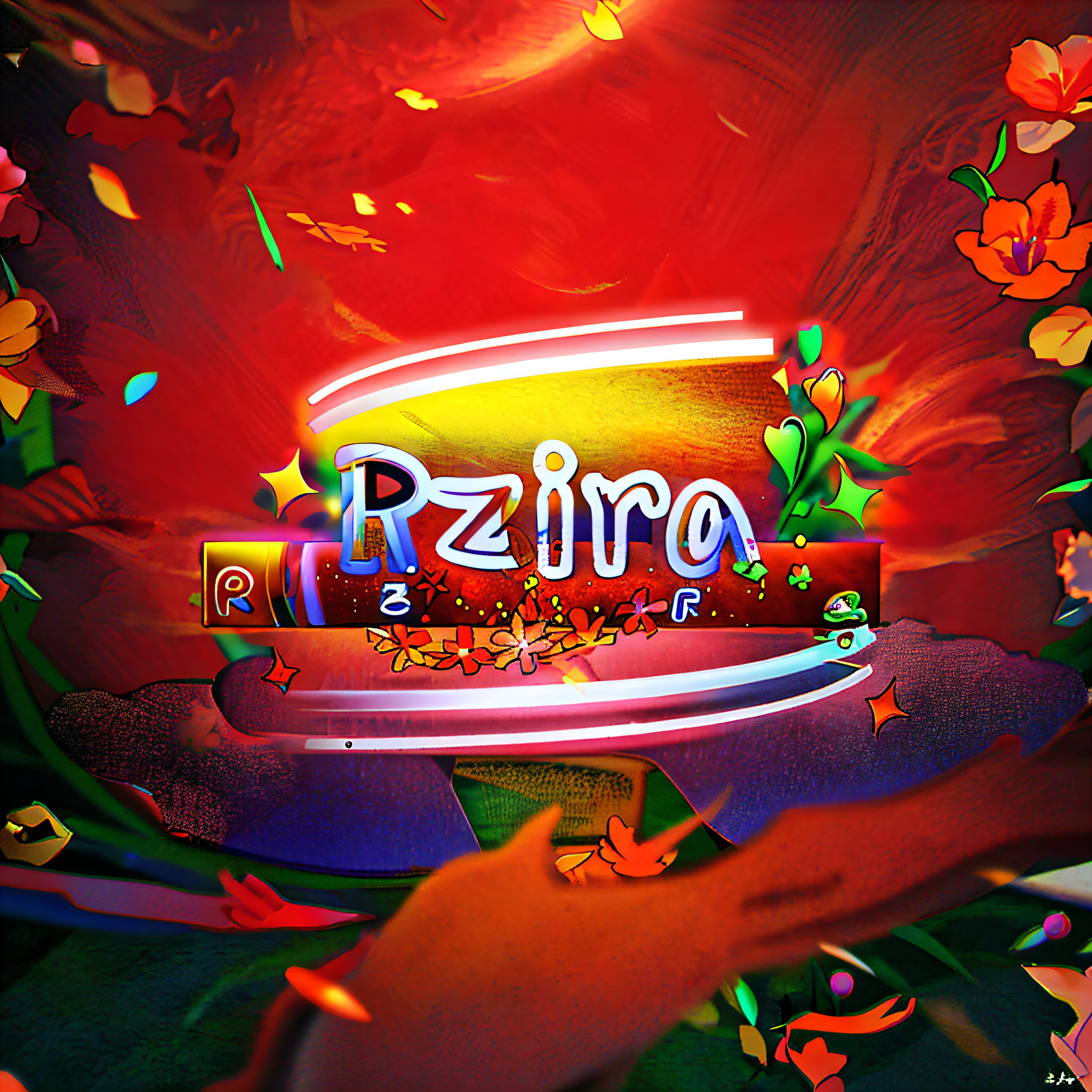 Close-up of a logo with a bouquet of flowers in the background, ((Supersaturation)), profile picture 1024px, seasons!! : 🌸 ☀ 🍂 ❄, inspired by Eizan Kikukawa, Splash screen, sakura season dynamic lighting, zerochan art, official fanart, Album art, zerochan, an aesthetic!