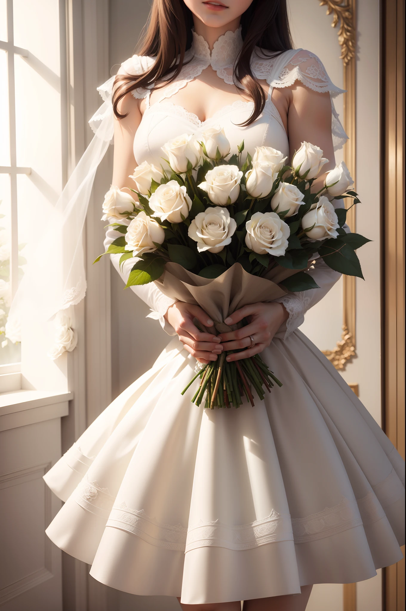 Bouquet of white roses