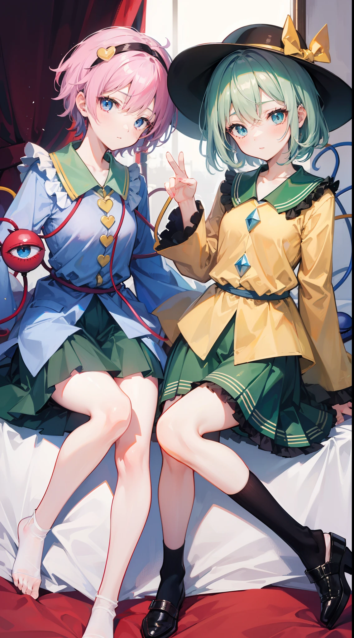 2girls,Komeiji Satori,Komeiji Koishi,