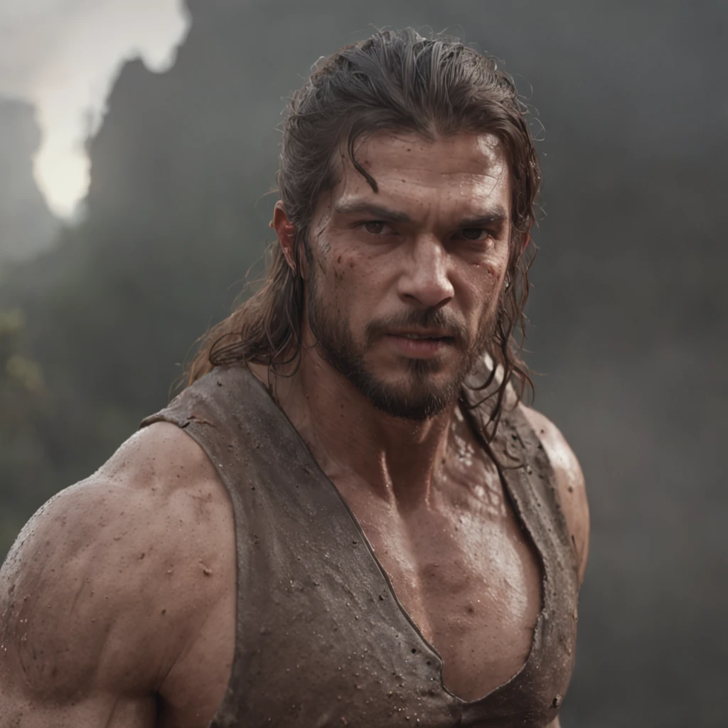 (Professional 3D rendering:1.3) de (realista:1.3) AvatarDouglinhas A foto de arte mais bonita do mundo,Features soft, bright male heroes, ((Epic hero muscular fantasy rough man wet hero angry look long hair short beard and fierce expression in dynamic pose, fantastic location, Majestic and messy environment)), Unity 8k full-body rendering, action shot, poros da pele, very dark lighting, Sombreamento pesado, detalhado, Rosto detalhado, (Vibrando, Realistic photography, realista, Dramatic, Escuro, foco nítido, 8k), (Old leather clothes damaged by bad weather:1.4), ((((Use peles)))), (intrincado:1.4), decadente, (altamente detalhado:1.4), Pintura digital, Renderizado por Octane, art stations, Conceito-Arte, liso, foco nítido, 插圖, Arte Germinal, (Loish:0.23), Wlop Ilya Kuvshinov, e Greg Rutkowski e Alphonse Muito obrigado, (global ilumination, studiolight, light volumetric), chuvas fortes, floating particles, patife, fantasia, Uma vez, corpo inteirobian, ((Fundo escuro e antigo da cidade:1.3)),CGSesociedade,art stations