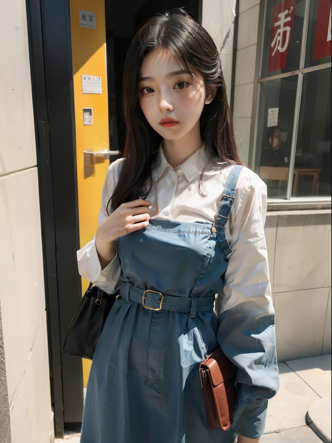 1girl，Curta，独奏，Fashion college student，dress，best qualtiy，tmasterpiece，超高分辨率，（真实感：1.4）