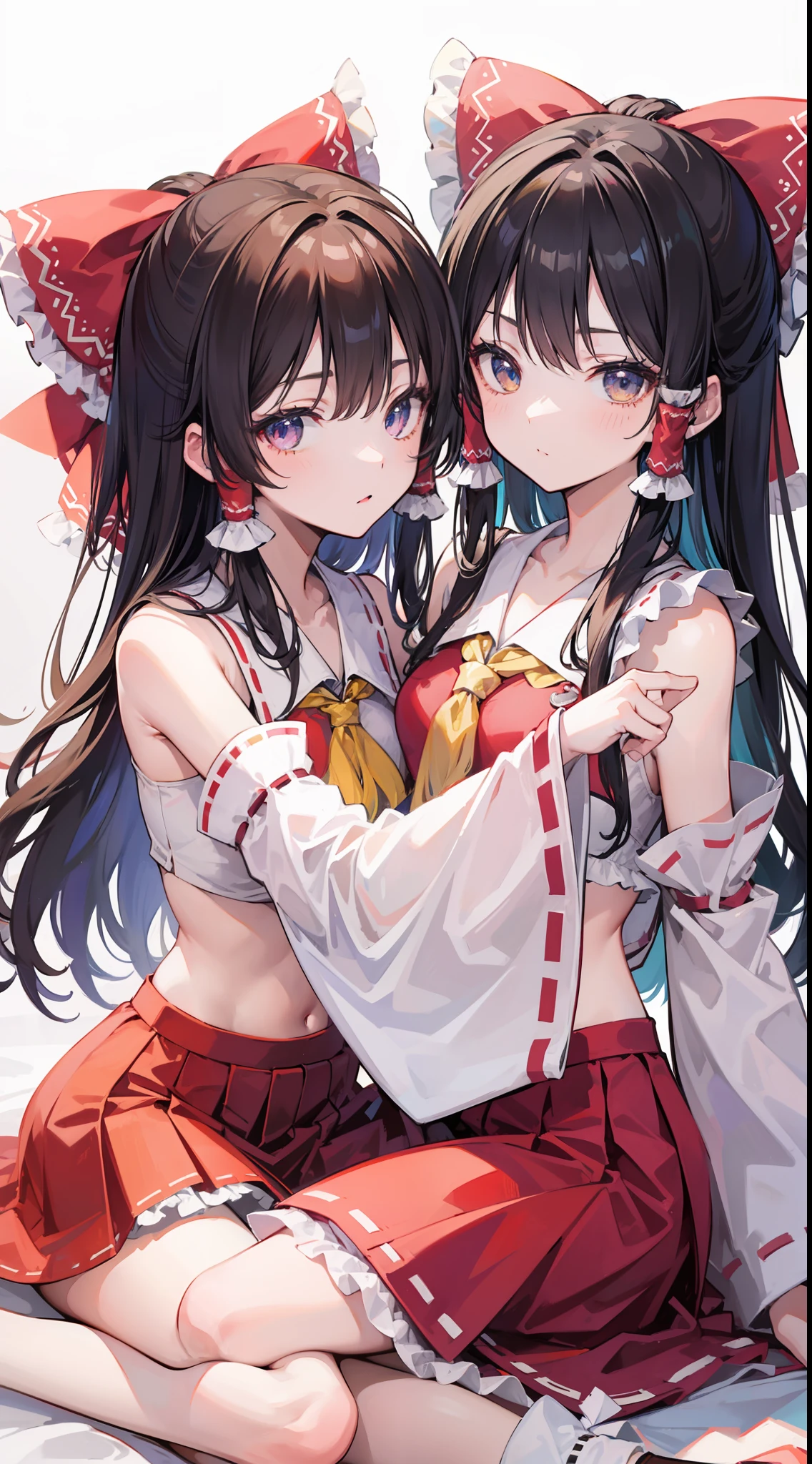 (2 heads:1.3), 1 girl, Sparks \(Honkai: Star Rail\), Twintail, hair accessories, alone, Off shoulder kimono, black nails, Mask on the head, arms separated,Legs split, choker, heart, Single gloves, Wristband, Cross Halter, thigh strap, Blush, sit, from below, Focus on feet, Cross your legs., cross your legs, look at viewer, Barefoot, suffocate, ecstasy, smileที่เย้ายวนใจ, bedroom, sofa,Masterpiece, illustration, beautiful, 4K, 8ก,DSLR Photos, (8ก, 4K, Masterpiece),(Masterpiece, best quality), best resolution, (3 heads:1.5),Arms separated,arm circle, (Put your hands on your head...), (lower hand on ankle), (lower hand on leg), Full content in the frame, full body view, (four arms),(Multi-arm),(many hands), รูปร่างเพรียวบาง Masterpiece,best quality,best resolution,1 woman,many heads, upper body, smile, Facing the audience,big breasts,simple background,หน้าbeautiful,ผมbeautiful,ดวงตาbeautiful,ร่างกายที่beautifulงาม,มือbeautiful,conjoined twins