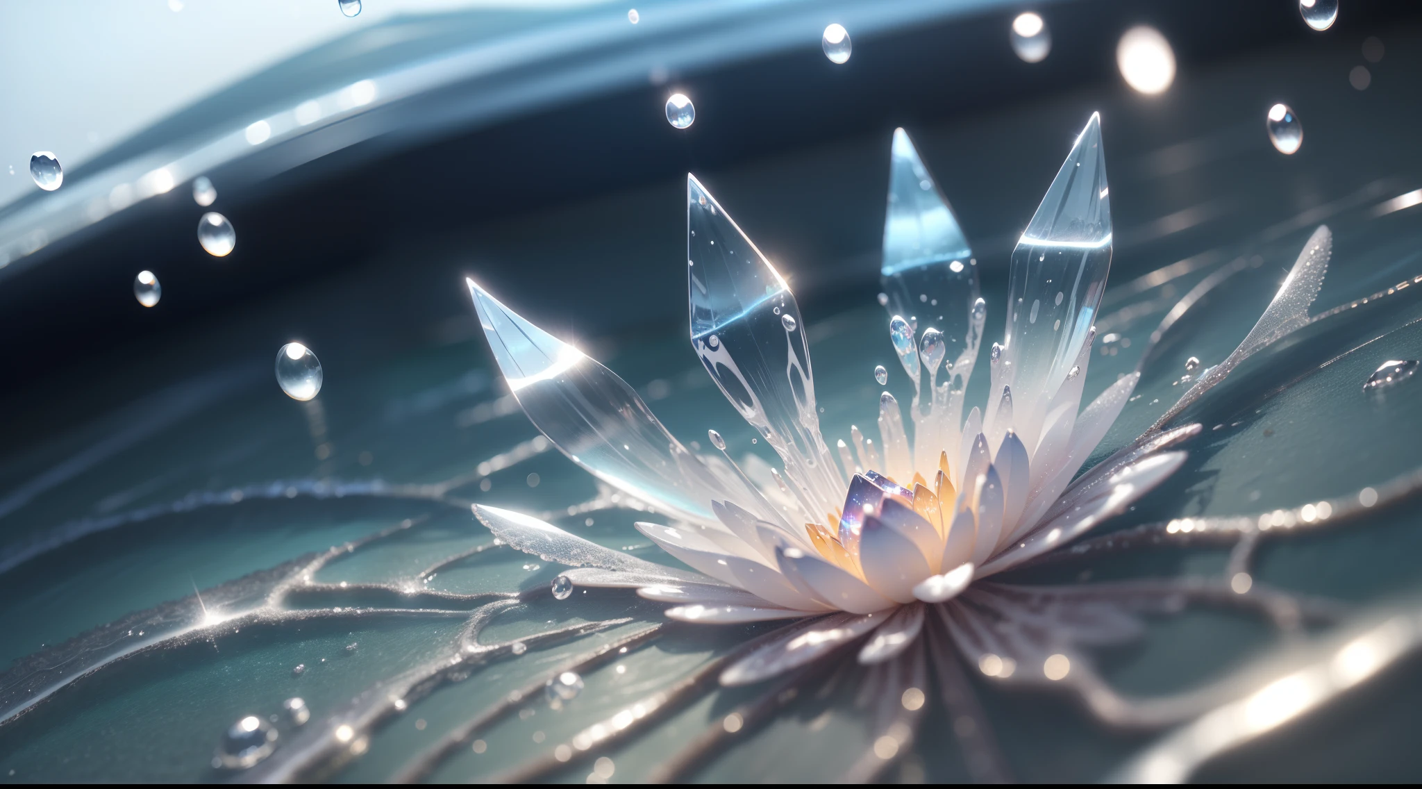 Water crystals that capture the beauty and complexity of nature、Ultra-Realism、Ultra-realistic、Ultra-fine details、Super delicate pattern、Photorealism Based Ultra Detail Widget 1.3, Ultra-detailed depiction、Ultra-clear and ultra-realistic like a photo、Cinematic shots with HDR effect、Vignette and center screen、Generate in automatic mode