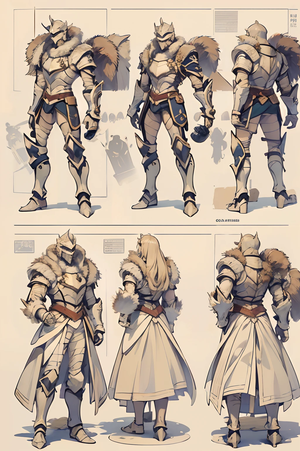 Game character standing drawing design,Disney animation,style of disney animation,an heavyknight,Quaint and heavy armor,Fur shoulders,Stout limbs,Muscle explosions,Equipped with huge riding guns,Different layers overlay,Different angles,(Left view full body:1.4),solid color backdrop,clean backdrop,depth of fields,high light,Real light,Ray traching,OC renderer,UE5 renderer,Hyper-realistic,best qualtiy,8K,Works of masters,super-fine,Detailed pubic hair,Correct anatomy,