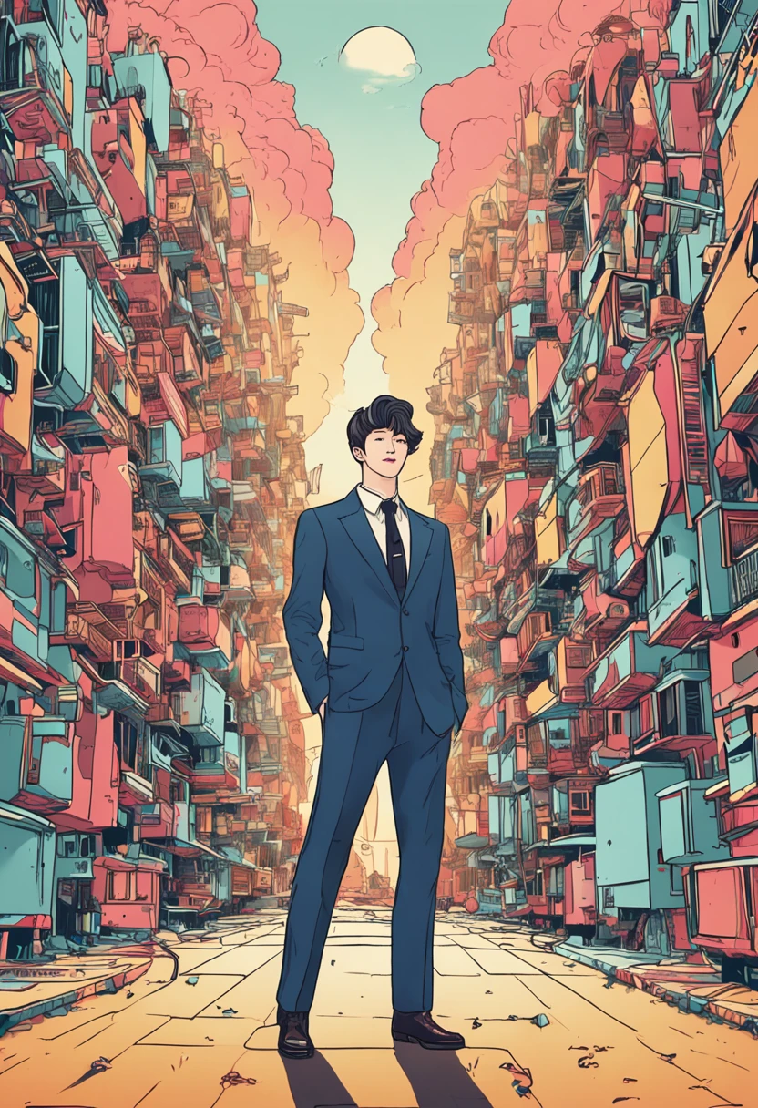 arafed image of a man in a suit and tie posing for a picture, portrait of kpop idol, wan adorable korean face, South Korean male, , official photo, Official photo Park Chanyeol