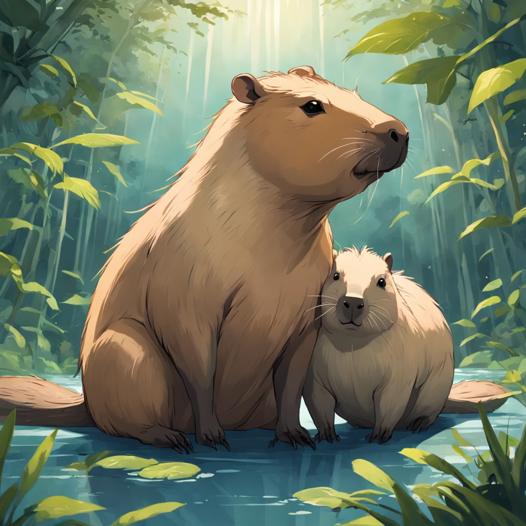 Make a symbol from an insignia that contains a capybara and an alligator intertwined as in the yin-yang symbol format, with the capybara located to the left of the standing insignia being the yin and the alligator to the right of the upside-down insignia being the yang , so that the capybara's snout is in the alligator's tail and the alligator's mouth is in the capybara's tail