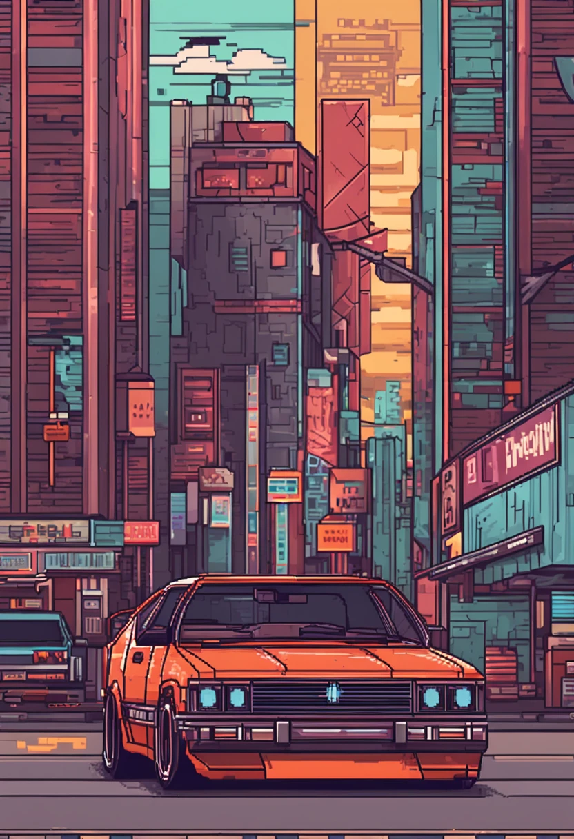 Pixel art car