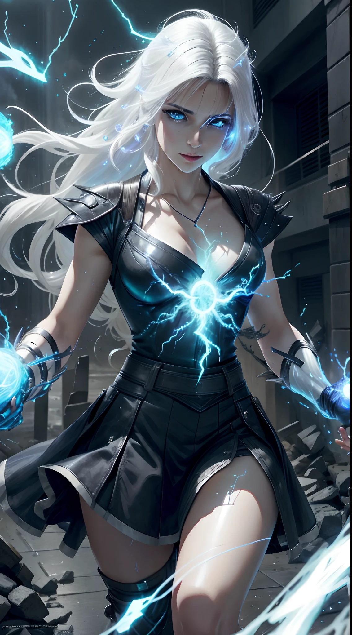 1Beautifulwoman,ff Tifa, X-Men Storm, Lightning is in your hands, Homogeneous symbionts, Venom,, All white hair, a skirt,glowing light eyes