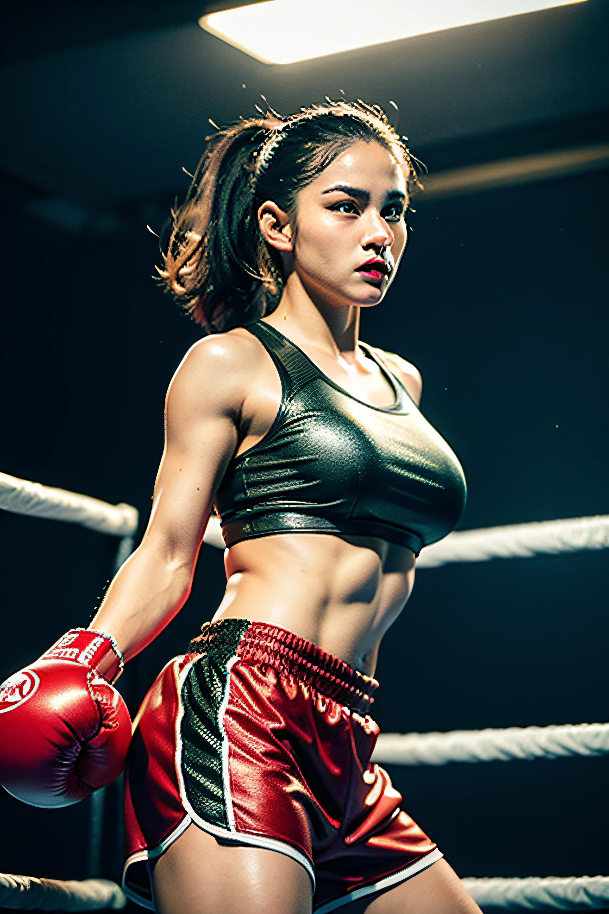 (original) , (very detailed wallpaper) , (best quality) , (masterpiece) , photographic reality, realistic, very detailed illustrations, (2 boys, 18 years old) , Indonesians, (serious faces) , perfect detail, (best lighting) , (super complex details) , 
 (Amateur boxing guys) , amateur boxer, (boxing helmets on: 1.3), (aggressive punching to each other) , sweat, heavy breathing, (oppressive attack) , (boxing ring) , athletic shorts, protective boxing helmets on, perfect detail, boxing gloves on, perfect limbs, impact, (shiny skin) , abs, muscles, waistline,boxing shorts, no shirts, (topless:1.3), boxing fight, (super detailed CG: 1.2) , (8K: 1.2) , realistic, octane rendering