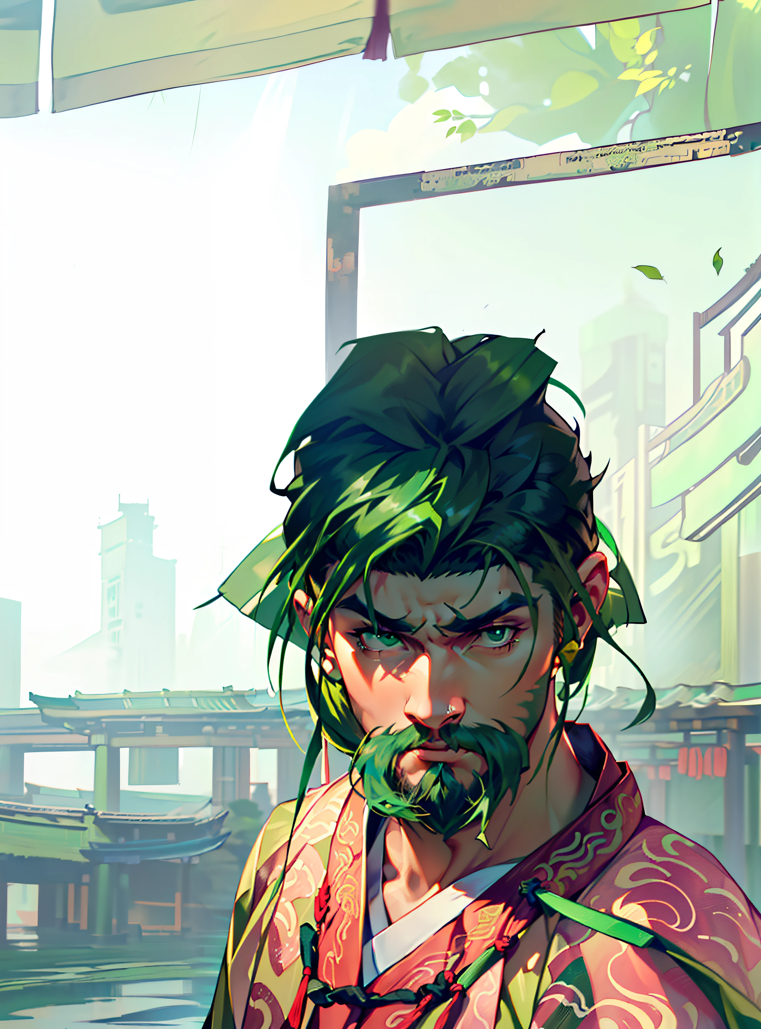 3. (1 person) (1boy,(((blue Hanfu))),((((Black hair))),(((1boy))),(((aboy))).(((Green coat))),((Green Hanfu youth)),((Green clothes)) , (((Green hair))),handsome, has powerful resources, but his strength is only at the Profound Void realm, he is as foolish as a pig)(Background: 1boy,(((blue Hanfu))),((((Black hair))),(((1boy))),(((aboy))).(((Green coat))),((Green Hanfu youth)),((Green clothes)) , (((Green hair))),handsome,'s arrogance)