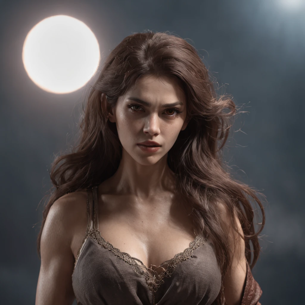 (Professional 3D rendering:1.3) de (Realistic:1.3) photo of the world's most beautiful art raw features, lobisomem feminino, mulher lobo, she wolf, lobanil, female werewolf, ((epic rough fantasy strong werewolf, werewolf look angry long hair and fierce expression in dynamic pose, peludo, werewolf, fantastic location, lua cheia, moon on the sky, majestoso ambiente desordenado)), corpo inteiro 8k unidade render, action shot, poros da pele, very dark lighting, sombreamento pesado, circunstanciado, rosto detalhado, (Vibrando, Fotografia realista, Realistic, Dramatic, Escuro, foco nítido, 8k), (Roupas de couro velhas danificadas pelo mau tempo:1.4), ((((Use peles)))), (intrincado:1.4), decadente, (altamente detalhado:1.4), Pintura digital, rendering by octane, art stations, conceito-arte, liso, foco nítido, illustration, germe da arte, (Loish:0.23), Wlop Ilya Kuvshinov, e greg rutkowski e alphonse mucha gracias, (global ilumination, luz da lua, light volumetric), chuva forte, floating particles, patife, fantasia, Nosso, Corpo inteiroesbiano, ((Fundo escuro e antigo da cidade:1.3)),CGSesociedade,art stations
