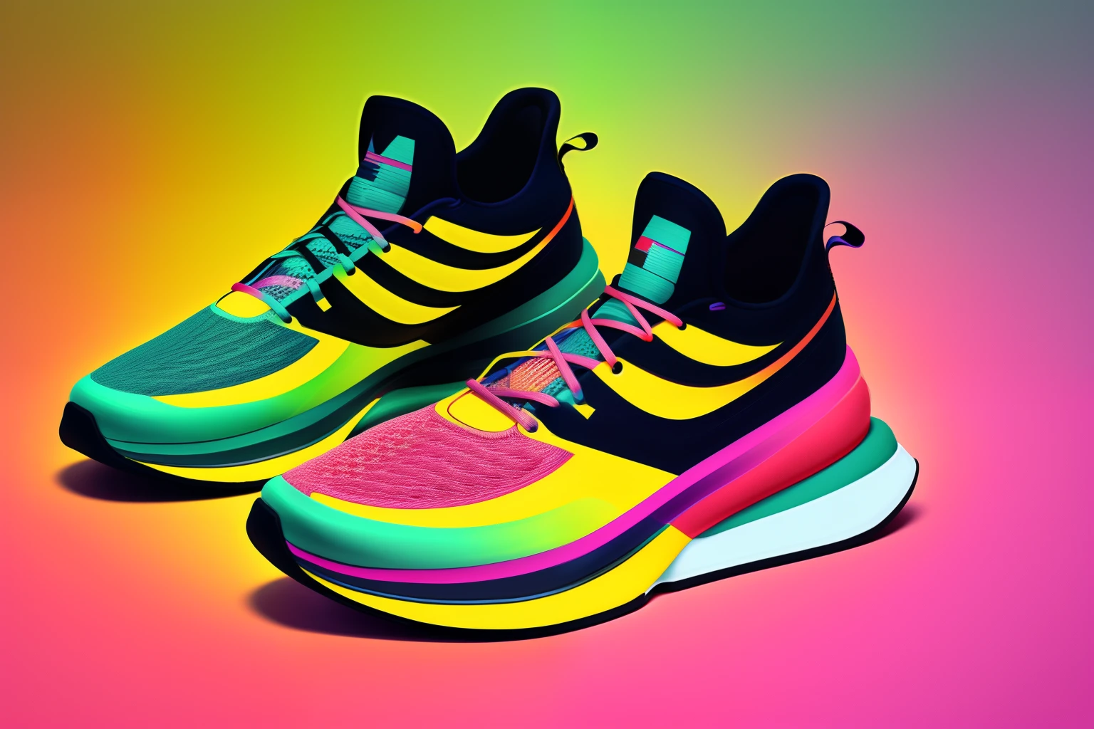 Kandinsky style sports shoes