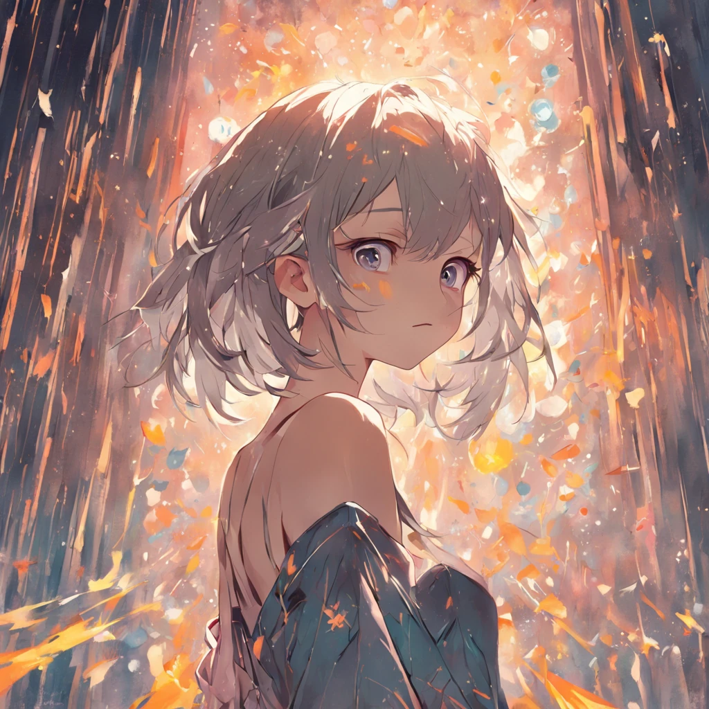 Best quality, ultra-high quality, originality, masterpiece, ultra-high resolution, original painting quality, girl, camisole, flat chest, short hair, summer,