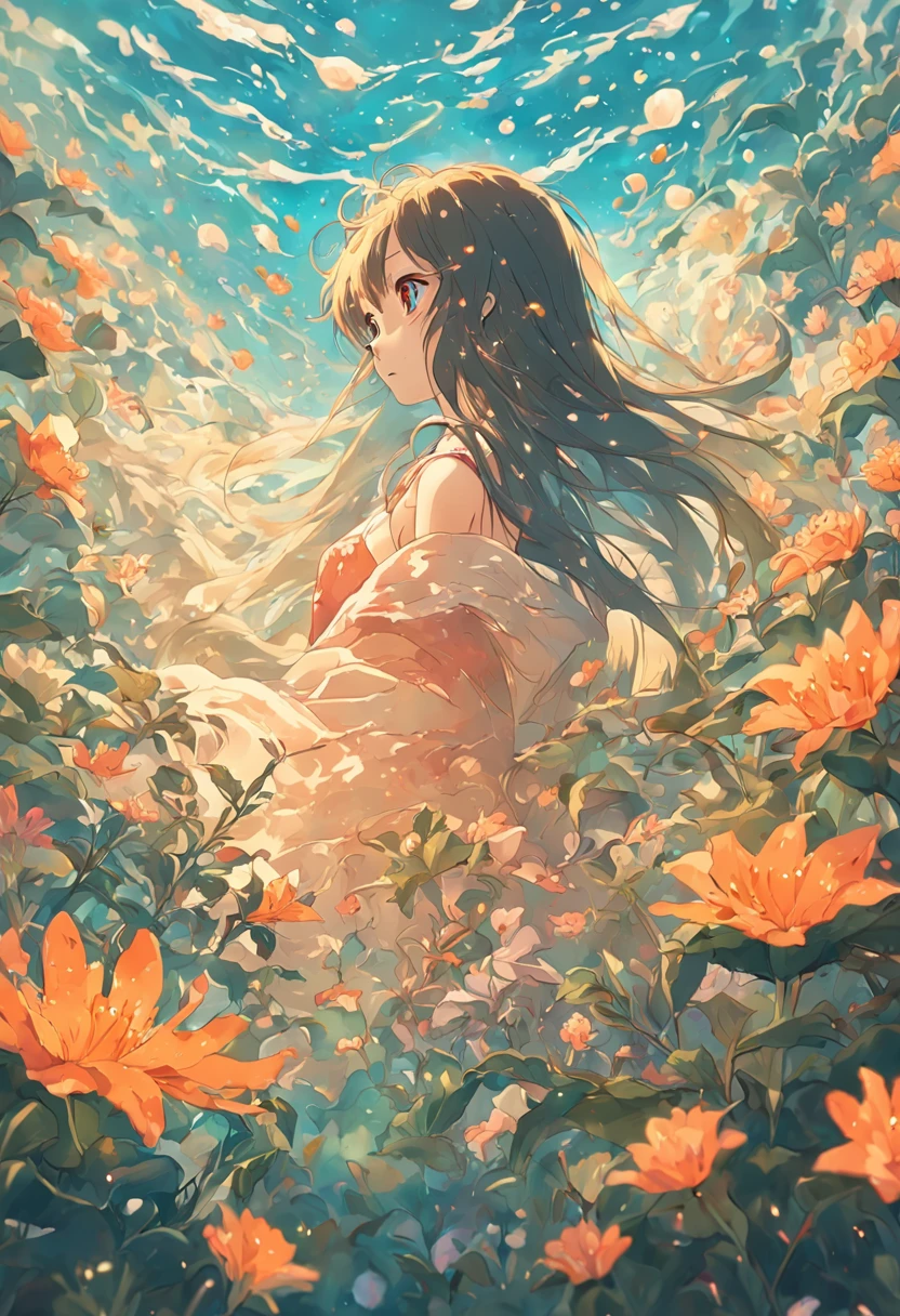 A sea of flowers blooming in the background