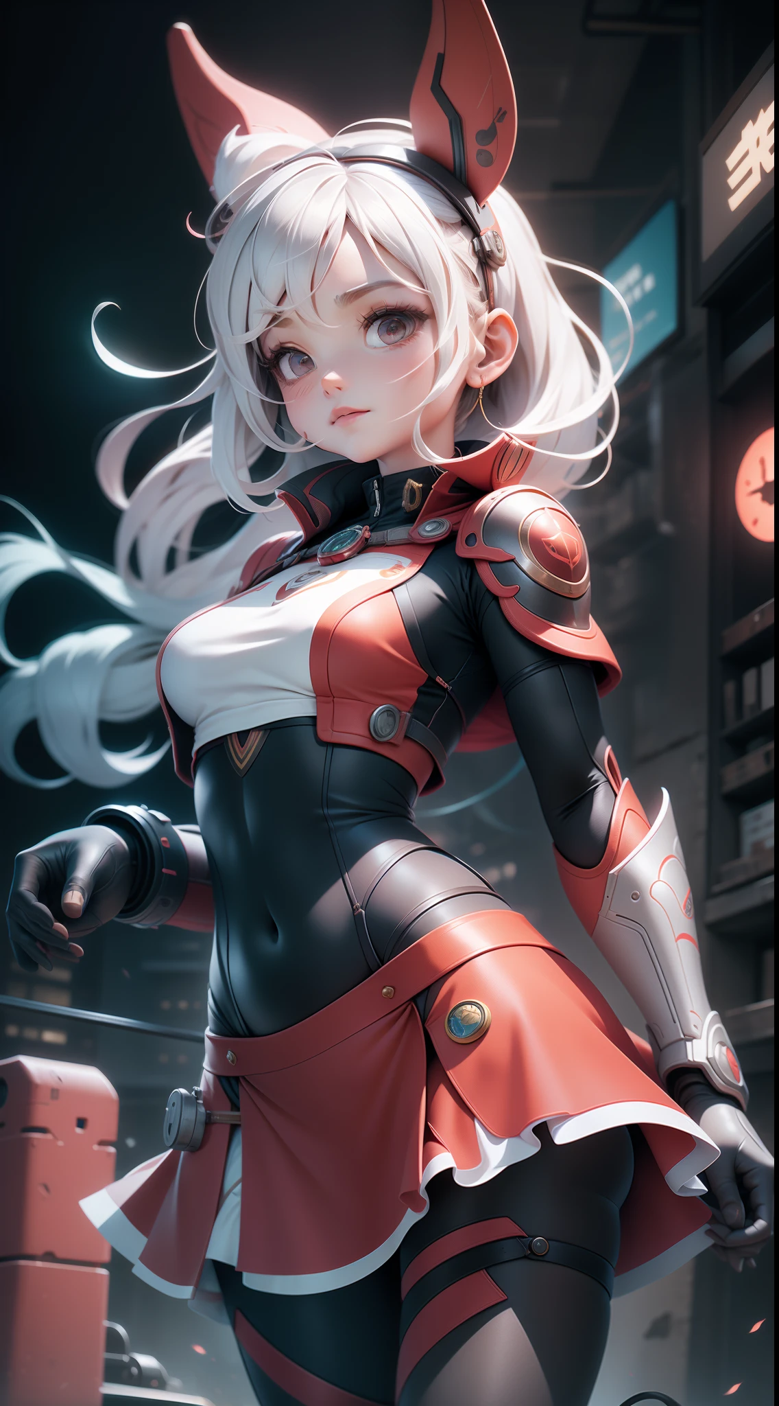 motor irreal:1.4, fotorrealista:1.4, textura de la piel:1.4, obra maestra:1.4,Archer girl,city Tokio,red mini skirt,pantyhose,