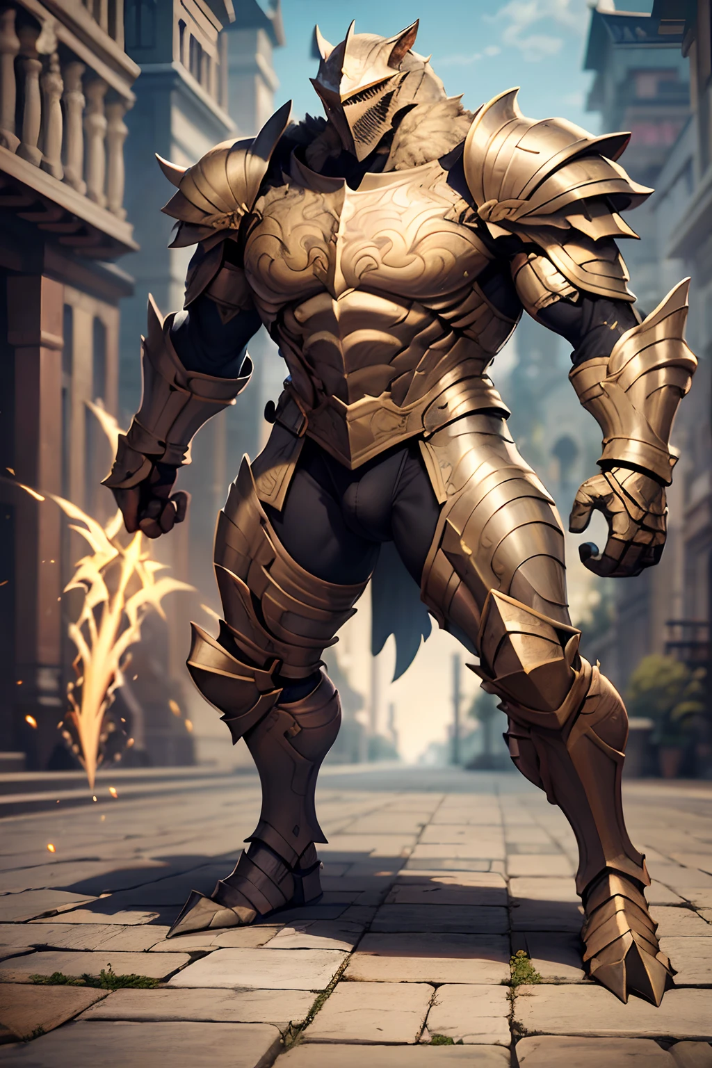 Game character standing drawing design，Disney animation，style of disney animation，Reloaded Lizard Knight，coda，Quaint and heavy armor，Fur shoulders，Stout limbs，Muscle explosions，Equipped with huge riding guns，Different layers overlay，Different angles，（Left view full body：1.4），solid color backdrop，clean backdrop，depth of fields，high light，Real light，Ray traching，OC renderer，UE5 renderer，Hyper-realistic，best qualtiy，8K，Works of masters，super-fine，Detailed pubic hair，Correct anatomy，