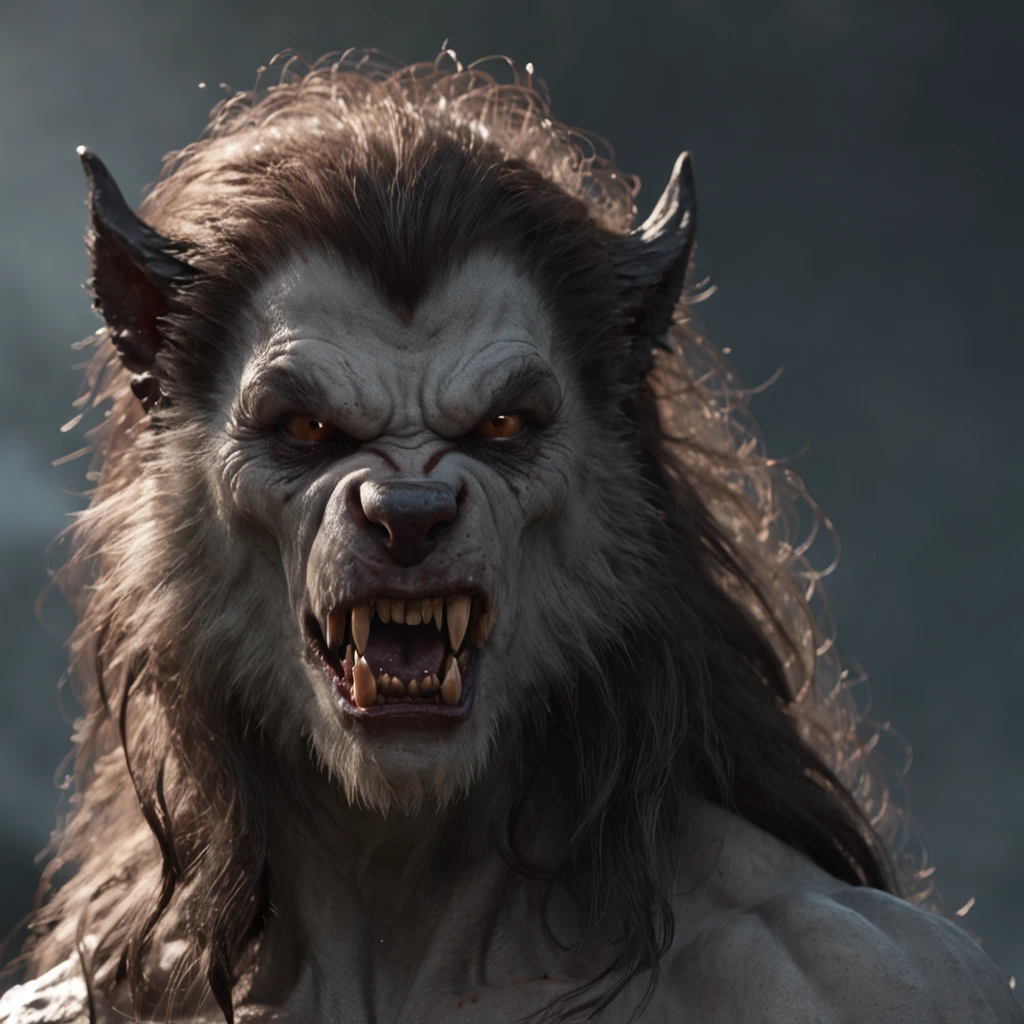 (Professional 3D rendering:1.3) de (Realistic:1.3) photo of the world's most beautiful art raw features, criatura monstruosa, lobisomem feminino, mulher lobo, female werewolf, transformada,((epic rough fantasy strong werewolf, Loba looks angry with long hair and fierce expression in dynamic pose, peluda, werewolf, fantastic location, lua cheia, moon on the sky, majestoso ambiente desordenado)), corpo inteiro 8k unidade render, action shot, poros da pele, very dark lighting, sombreamento pesado, circunstanciado, rosto detalhado, (Vibrando, Fotografia realista, Realistic, Dramatic, Escuro, foco nítido, 8k), (Roupas de couro velhas danificadas pelo mau tempo:1.4), ((((Use peles)))), (intrincado:1.4), decadente, (altamente detalhado:1.4), Pintura digital, rendering by octane, art stations, conceito-arte, liso, foco nítido, illustration, germe da arte, (Loish:0.23), Wlop Ilya Kuvshinov, e greg rutkowski e alphonse mucha gracias, (global ilumination, luz da lua, light volumetric), chuva forte, floating particles, patife, fantasia, Nosso, Corpo inteiroesbiano, ((Fundo escuro e antigo da cidade:1.3)),CGSesociedade,art stations