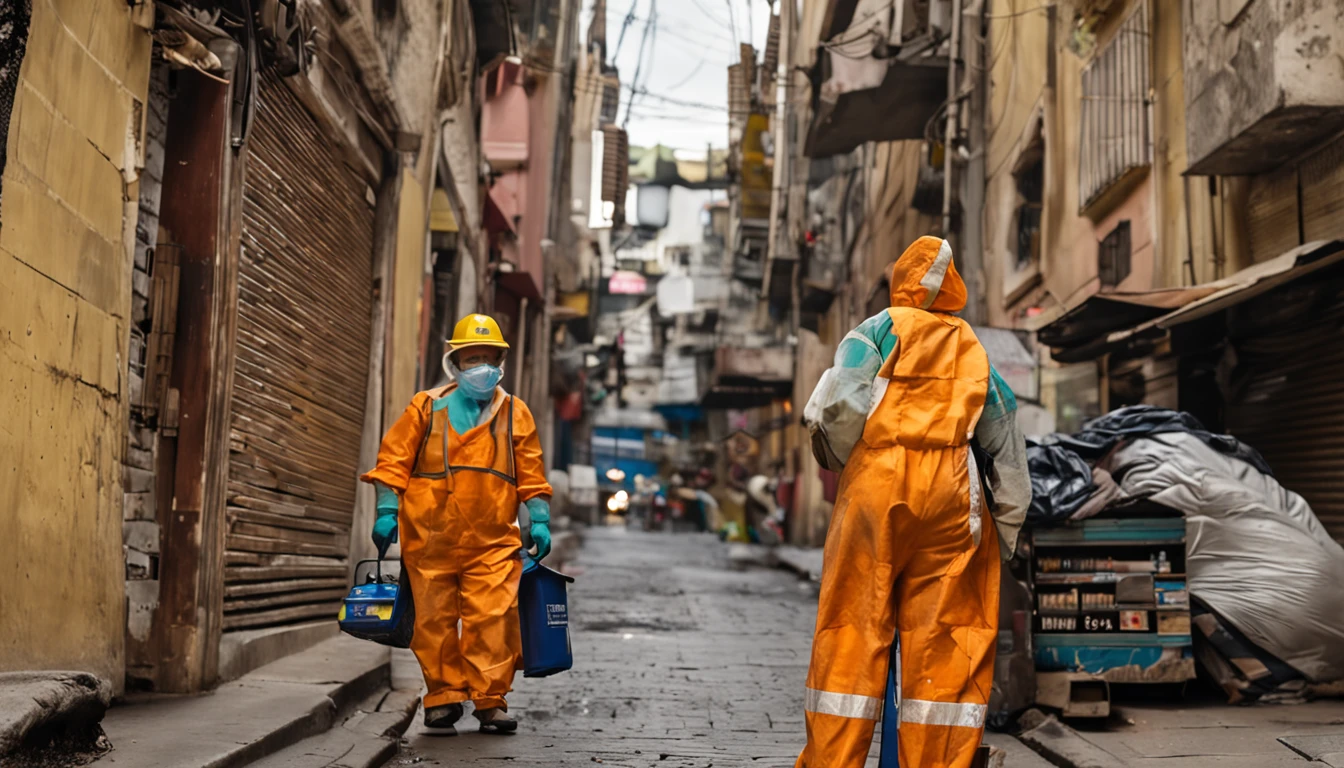 A sanitation worker and the Mona Lisa's form are combined，Middle-aged woman，Wear sanitation overalls，Kind smile，Pose for the Mona Lisa，Sitting on the street，There are a lot of wrinkles on the face as well as signs of aging