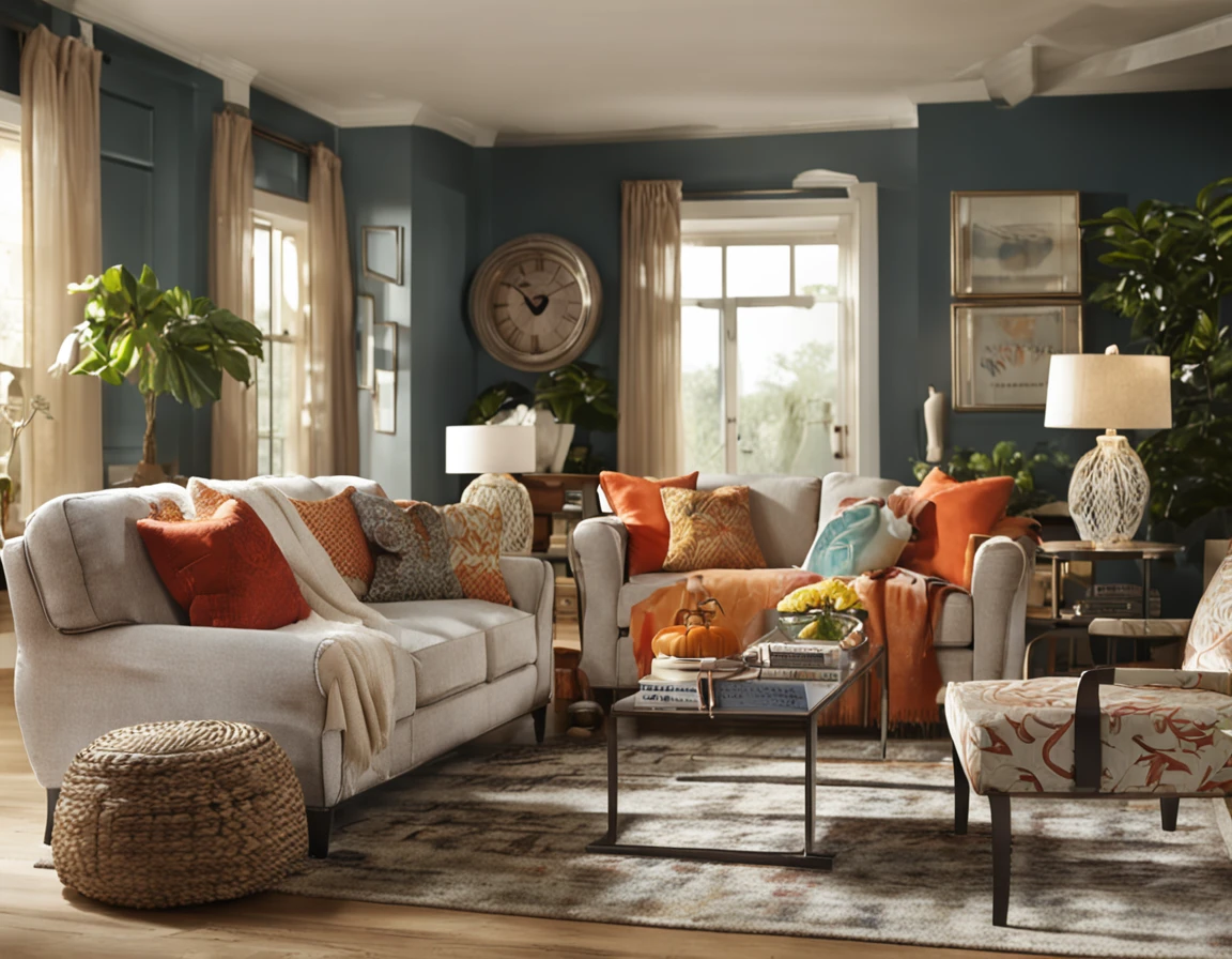 American living room,ren,natural soft light,Neatness