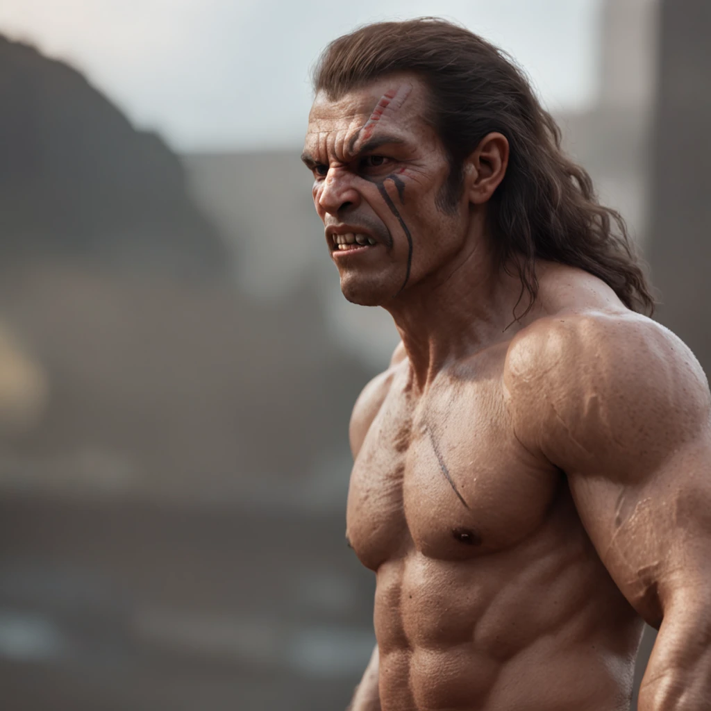 (Professional 3D rendering:1.3) de (Realistic:1.3) foto de arte mais bonita do mundo，Gross characteristics, jaguarhomem masculino, ((epic rough fantasy jaguar strong man, jaguar man look angry long hair and fierce expression in dynamic pose, peludo, werejaguar, fantastic location, majestoso ambiente desordenado)), corpo inteiro 8k unidade render, action shot, poros da pele, very dark lighting, sombreamento pesado, circunstanciado, rosto detalhado, (Vibrando, Fotografia realista, Realistic, Dramatic, Escuro, foco nítido, 8k), (Roupas de couro velhas danificadas pelo mau tempo:1.4), ((((Use peles)))), (intrincado:1.4), decadente, (altamente detalhado:1.4), Pintura digital, rendering by octane, art stations, conceito-arte, liso, foco nítido, illustration, germe da arte, (Loish:0.23), Wlop Ilya Kuvshinov, e greg rutkowski e alphonse mucha gracias, (global ilumination, luz da lua, light volumetric), chuva forte, floating particles, patife, fantasia, Nosso, Corpo inteiroesbiano, ((Fundo escuro e antigo da cidade:1.3)),CGSesociedade,art stations