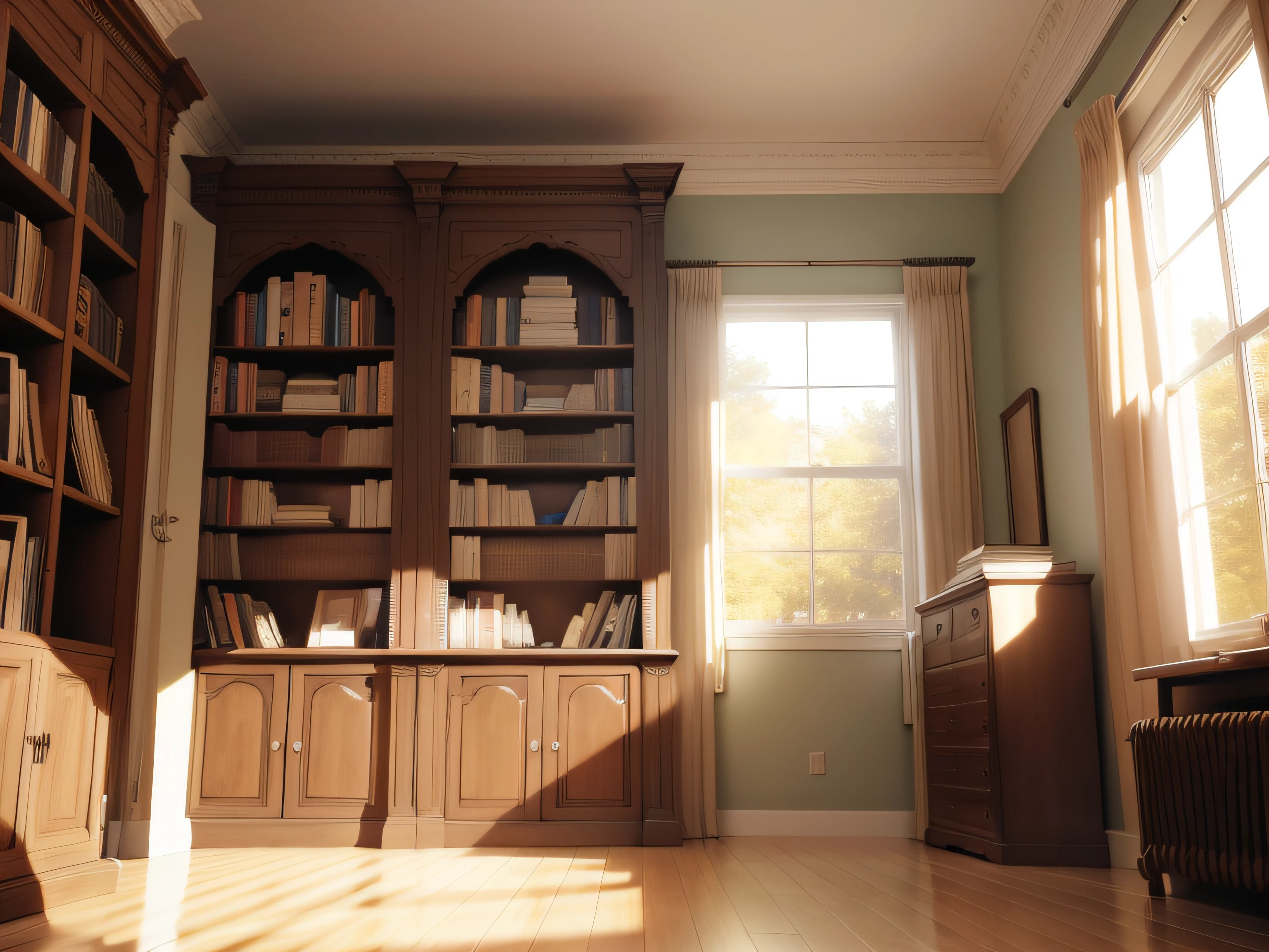 bookcase wide angles high-level image quality inside in room
