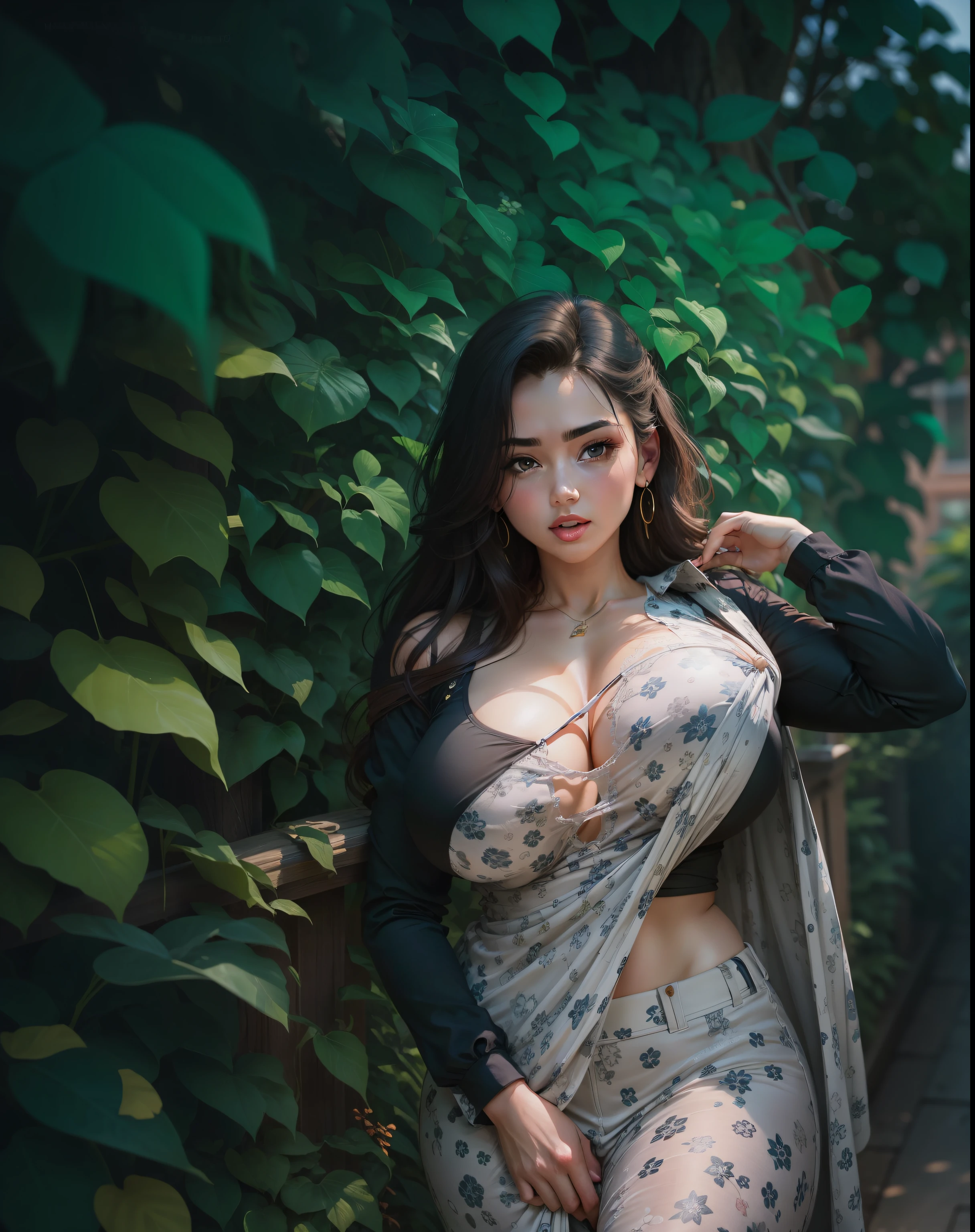 Big boobs, cleavage, tight blouse