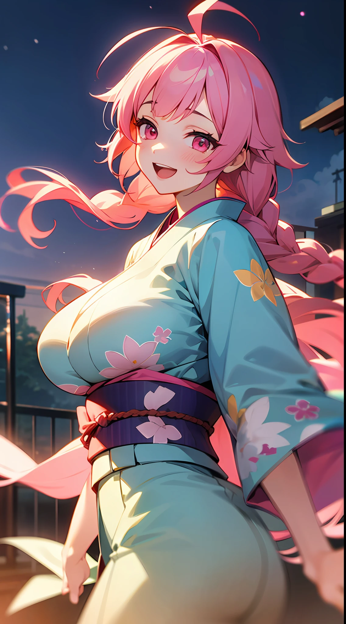 Mitsuri Naked with huge  in a kimono with her  out Naked with nipples in a Japanese house during night time