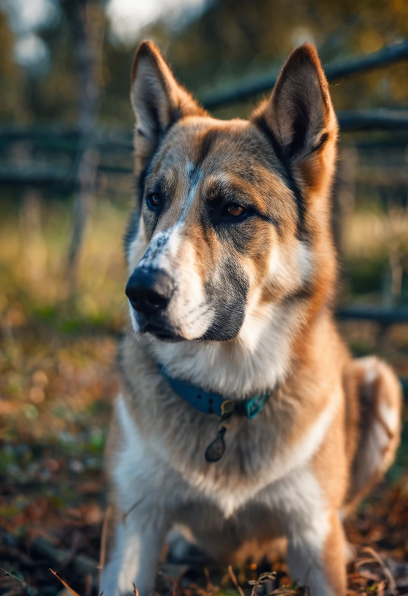 un akita de perro (((azul))) (((azul))) (((azul))) ((((SOLO))) , mirando hacia adelante, fondo de acuarela bien detallado, foco nítido, cola muy detallada, amanecer, (cold morning: 1.1), (morning dew: 1.15), realistic photograph, (Discreet photography: 1.2), detallado, 8k, intrincadas plumas erizadas, gotas de agua en las plumas, (estilo to8contrast), (niebla: 0.7), colores vivos, Sony a6600 Mirrorless Camera, embellecer2 --auto --s2