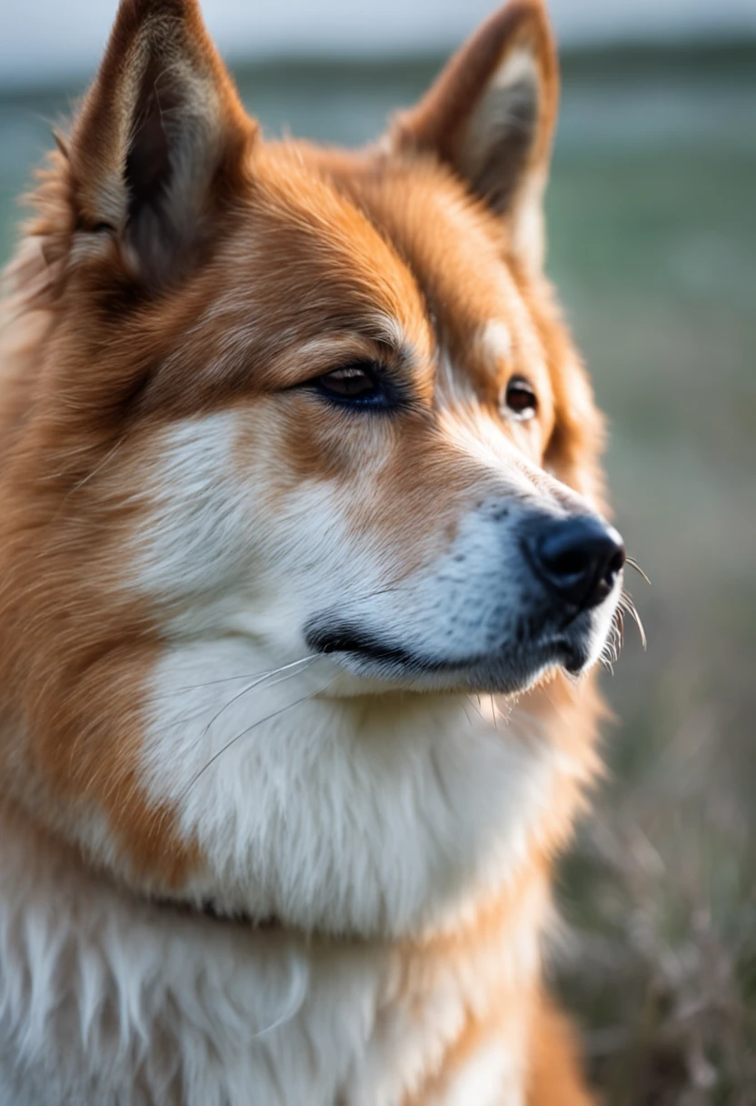 un akita de perro (((azul))) (((azul))) (((azul))) ((((SOLO))) , mirando hacia adelante, fondo de acuarela bien detallado, foco nítido, cola muy detallada, amanecer, (cold morning: 1.1), (morning dew: 1.15), realistic photograph, (Discreet photography: 1.2), detallado, 8k, intrincadas plumas erizadas, gotas de agua en las plumas, (estilo to8contrast), (niebla: 0.7), colores vivos, Sony a6600 Mirrorless Camera, embellecer2 --auto --s2