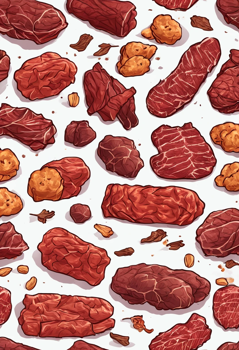 masterpiece, realistic, dried meat, sun-dried meat, preparation.