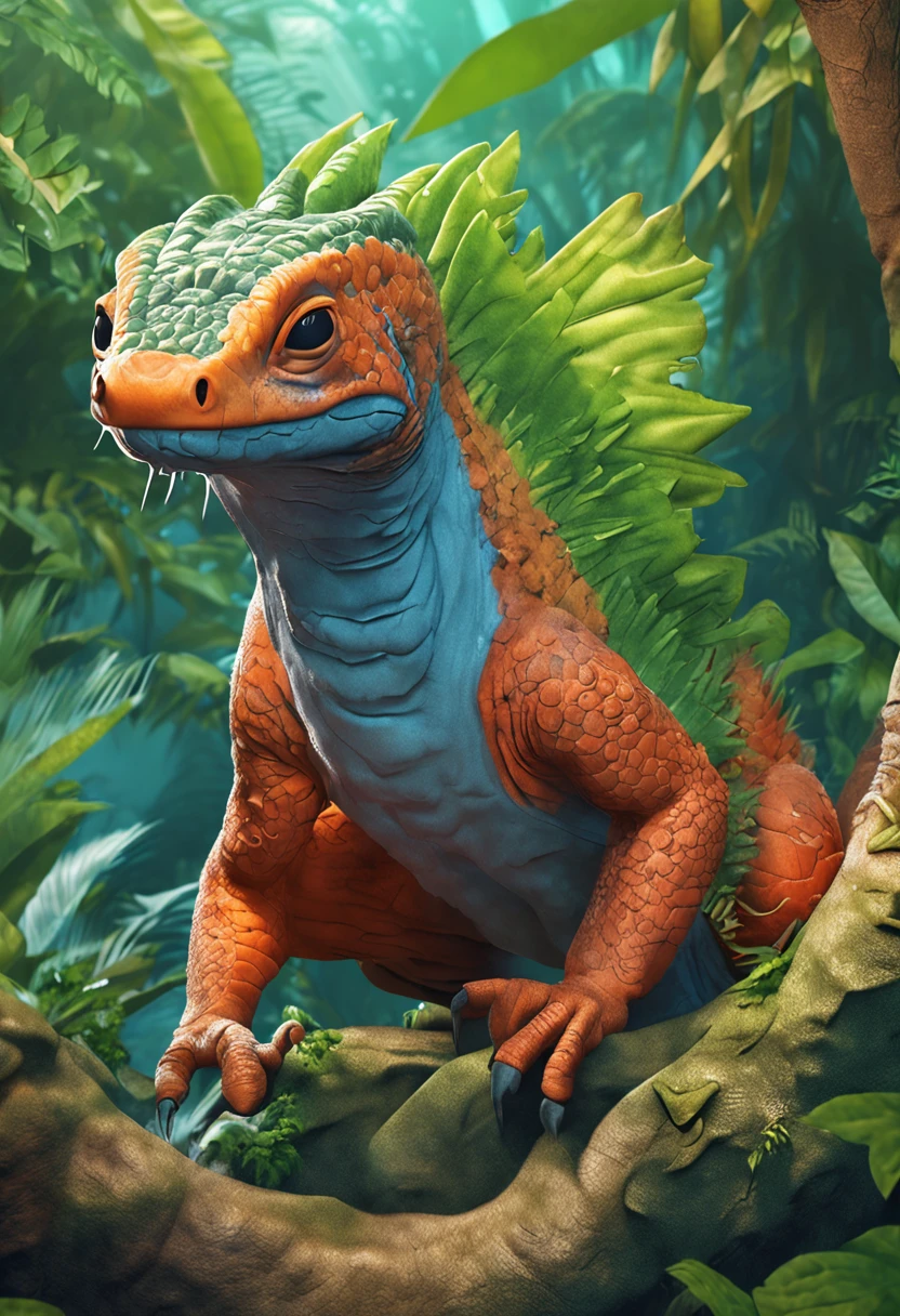 Illustration Naruto, In the jungle with leaves and water, Highly detailed illustration, beautiful detailed illustration, full-colour illustration, Realistic illustration, wildlife illustration, highly detailed vector art, Detailed 2D illustration, Lizard art, A beautiful artwork illustration, very detailed illustration, detailed digital illustration, Highly detailed illustration.", high detail illustration, High quality 3d realistic illustrations