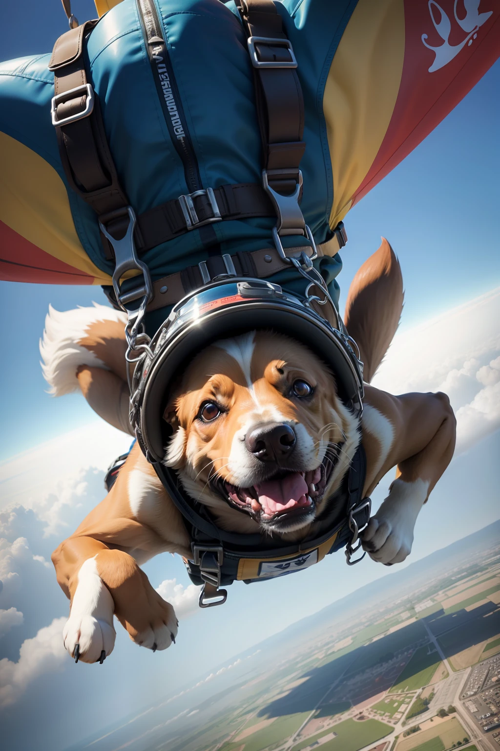 Dog skydiving