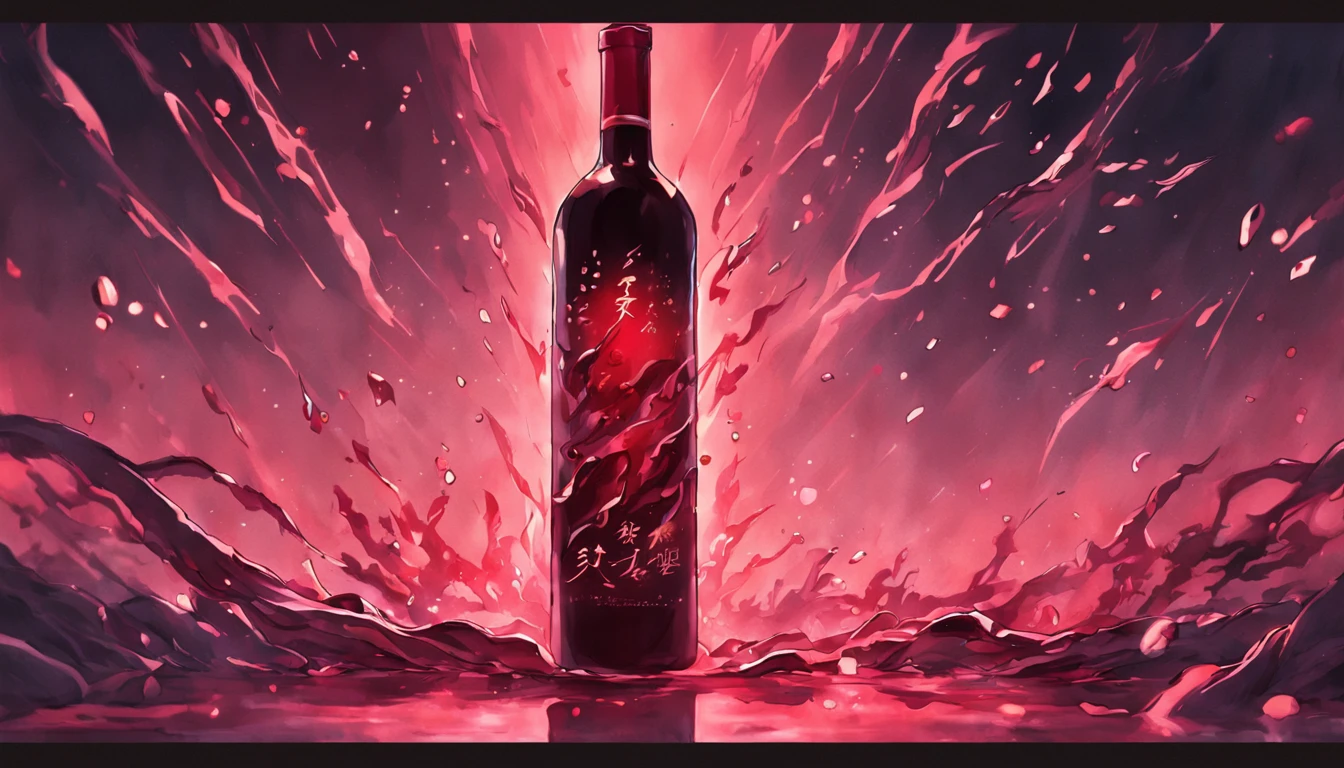 Red wine bottle/Red bottle/HD4K/China-style/detail-rich/print advertising