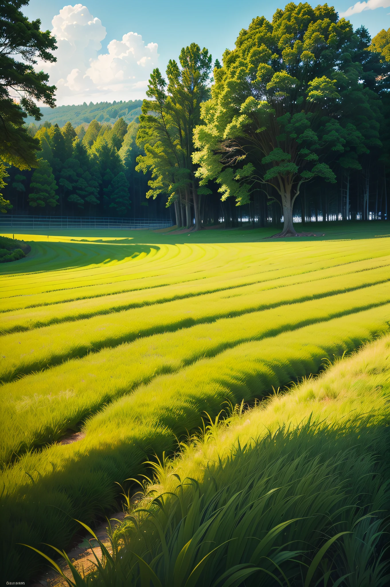 grassy fields