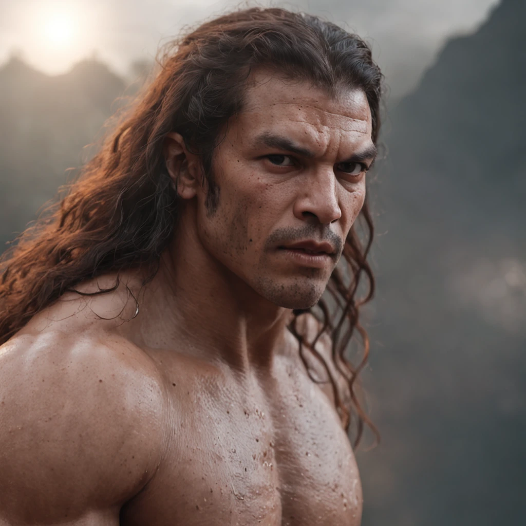 (Professional 3D rendering:1.3) de (Realistic:1.3) foto de arte mais bonita do mundo,Gross characteristics, jaguarhomem masculino, ((epic rough fantasy jaguar strong man, jaguar man look angry long hair and fierce expression in dynamic pose, peludo, werejaguar, fantastic location, majestoso ambiente desordenado)), corpo inteiro 8k unidade render, action shot, poros da pele, very dark lighting, sombreamento pesado, circunstanciado, rosto detalhado, (Vibrando, Fotografia realista, Realistic, Dramatic, Escuro, foco nítido, 8k), (Roupas de couro velhas danificadas pelo mau tempo:1.4), ((((Use peles)))), (intrincado:1.4), decadente, (altamente detalhado:1.4), Pintura digital, rendering by octane, art stations, conceito-arte, liso, foco nítido, illustration, germe da arte, (Loish:0.23), Wlop Ilya Kuvshinov, e greg rutkowski e alphonse mucha gracias, (global ilumination, luz da lua, light volumetric), chuva forte, floating particles, patife, fantasia, Nosso, Corpo inteiroesbiano, ((Fundo escuro e antigo da cidade:1.3)),CGSesociedade,art stations