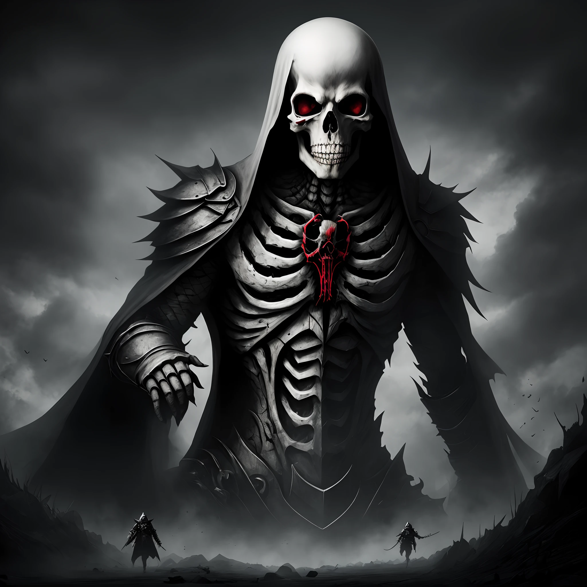 dark, (ashenhard style:1.1), a skeletonized man with bits of flesh hanging off his bones, his skull is covered in icicles and frost, intricate carving, wearing a face mask, glowing eye sockets, wearing a frozen blue crown, masterpiece, best quality, intricate detail, absurdres, high detail RAW color Photo, highly detailed, harsh lighting, cinematic lighting, detailed eyes, distinct pupils, contrast, textured skin, cold skin pores, hard light, gigapixel, feet visible, flawless face, 8k resolution, beautiful, cinematic, elegant, hyperrealistic, octane render, unreal, high definition, 8k resolution, highly detailed, 8k uhd, professional lighting, photon mapping, radiosity, physically-based rendering, perfect face, detailed face and body, award-winning photography, detailed face, backlight, ultrarealistic, ray tracing, intense gaze, cinematic lighting, chromatic aberration, depth of field, soft lighting, tone mapped, highly detailed, artstation, concept art, smooth, sharp focus, dramatic lighting, highly detailed artwork, cinematic, trending on Artstation, 8K, incredible shadows, (highly detailed background:1.0)
