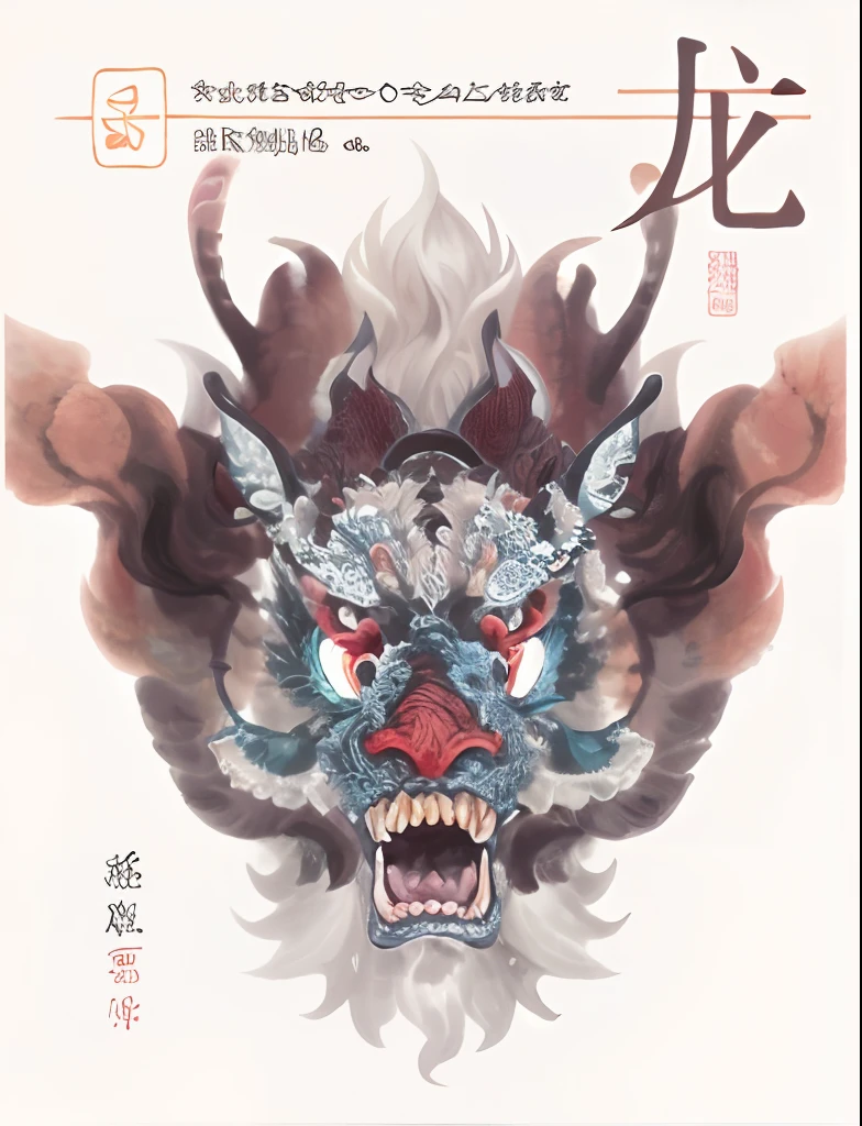 Close up of dragon head on white background, author:Yu Zheding, author:Xi Gang, line art illustration, by Yang J, author:tooth wu, 中 国 鬼 节, author:Park Hua, author:Huang Shen, Poster illustration, author:Yan Hui, author:Luo Ping, By Li Song, A beautiful artwork illustration