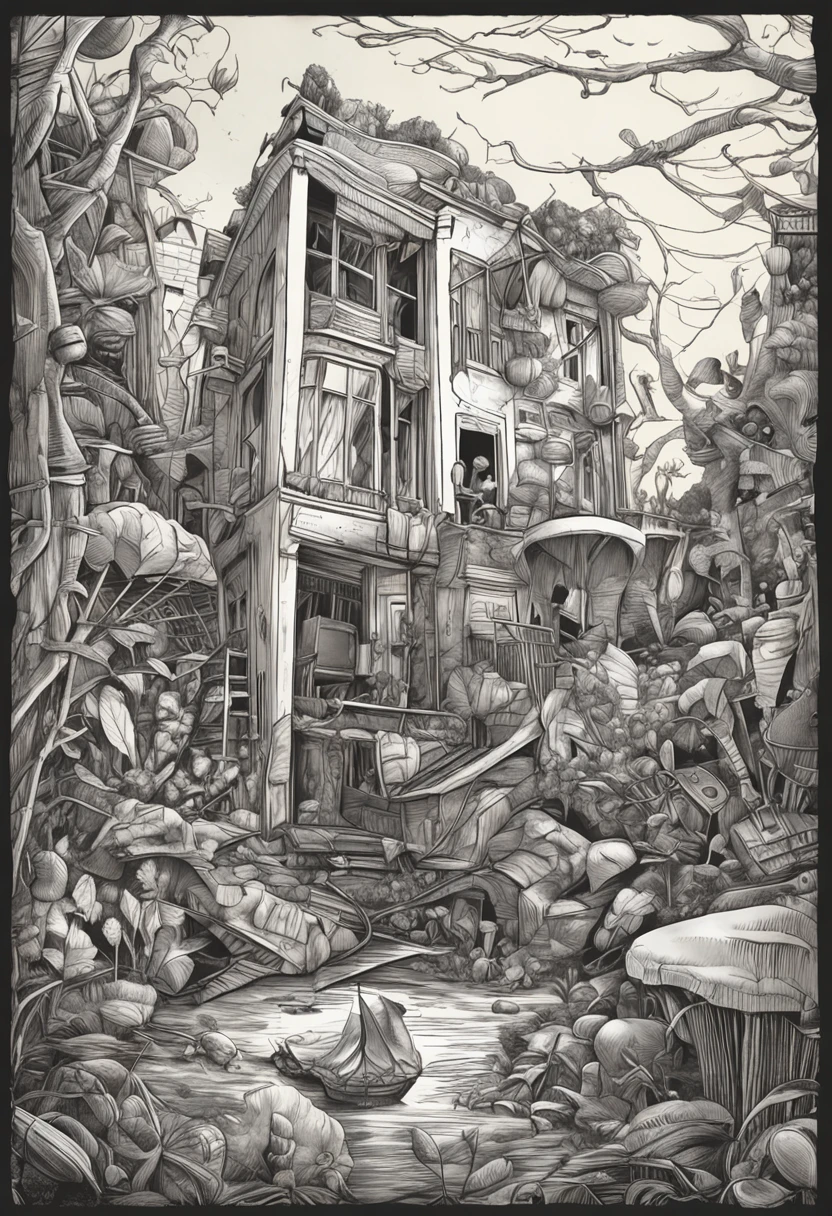 still-life,sketching,originality,Surrealism, drop shadow, pov, atmospheric perspective, Surrealism, foreshortening, 8k, super detail, ccurate, best quality, high details, high details