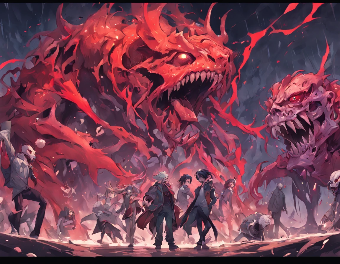 A group of monster zombies,Tear and bite each other, Man, Disney, Samdoesart, csgo, Scar, arma, concept-art, Jack Winchester, Carolina Reaper,