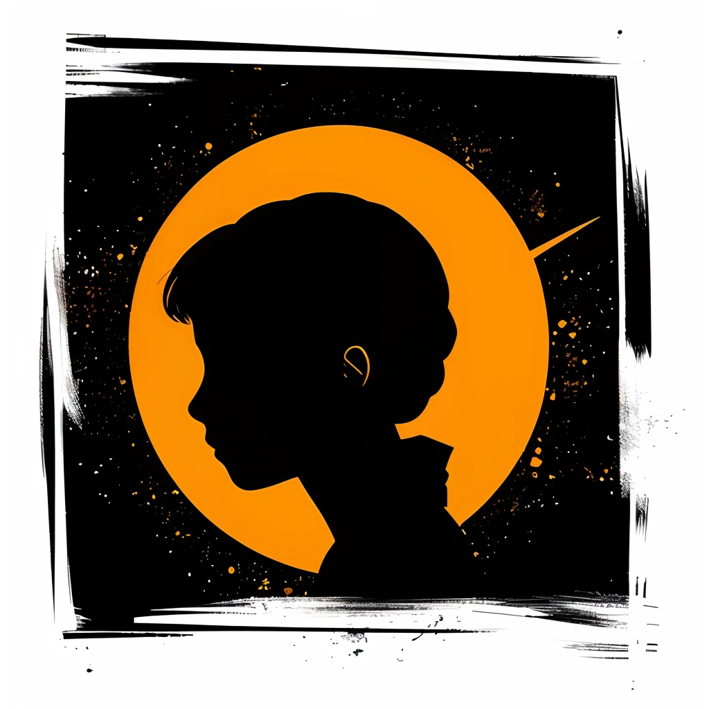 A silhouette of a cool young girl