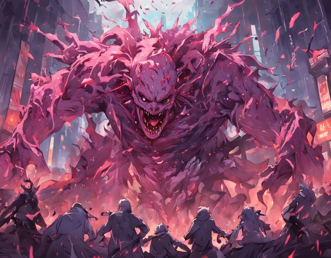 A group of monster zombies,Walking aimlessly through the streets