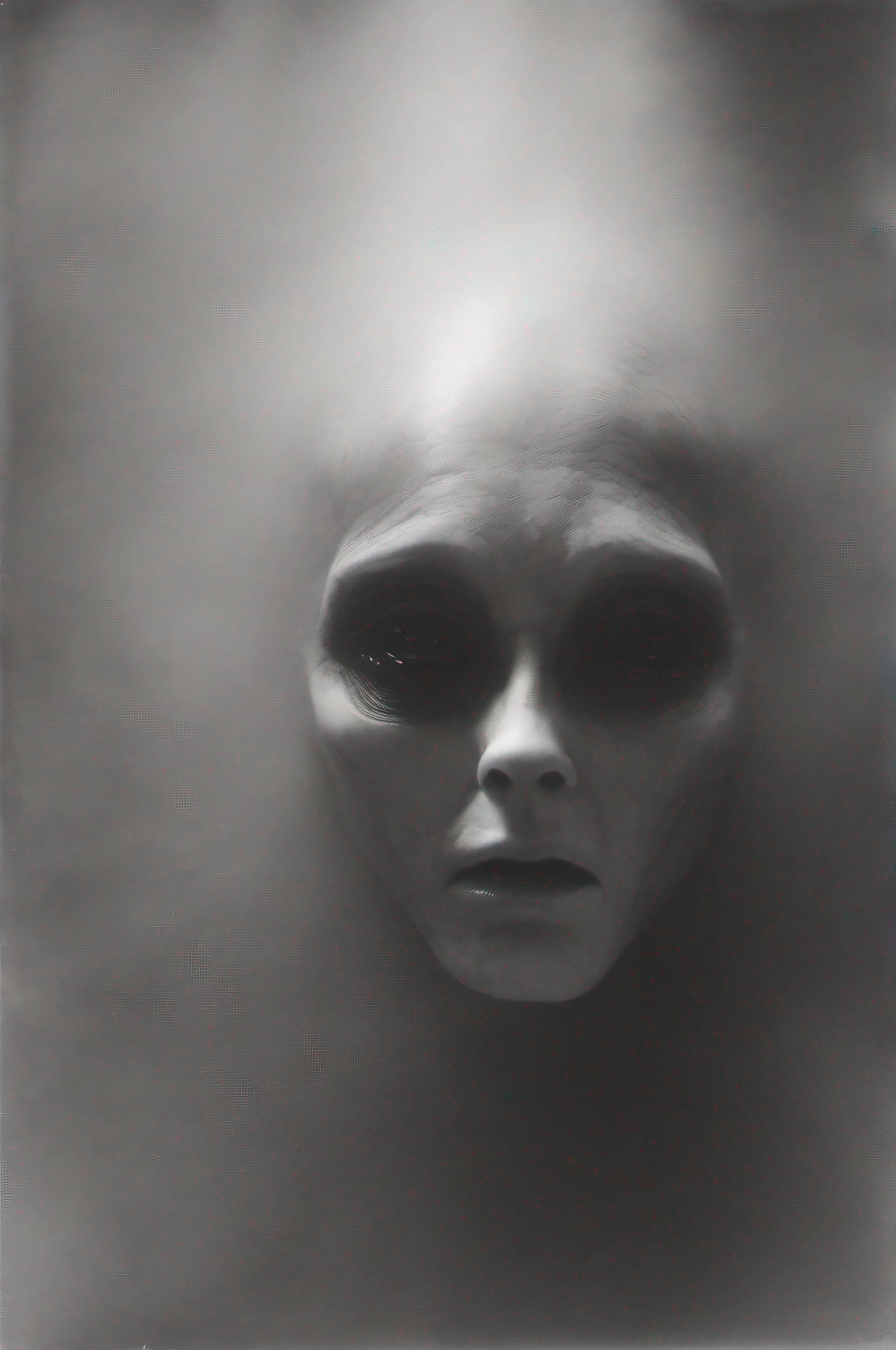 Foto Retrato de um Alien Cinzento com Grandes Olhos Negros, por Stephen Gammell e Herbert List
