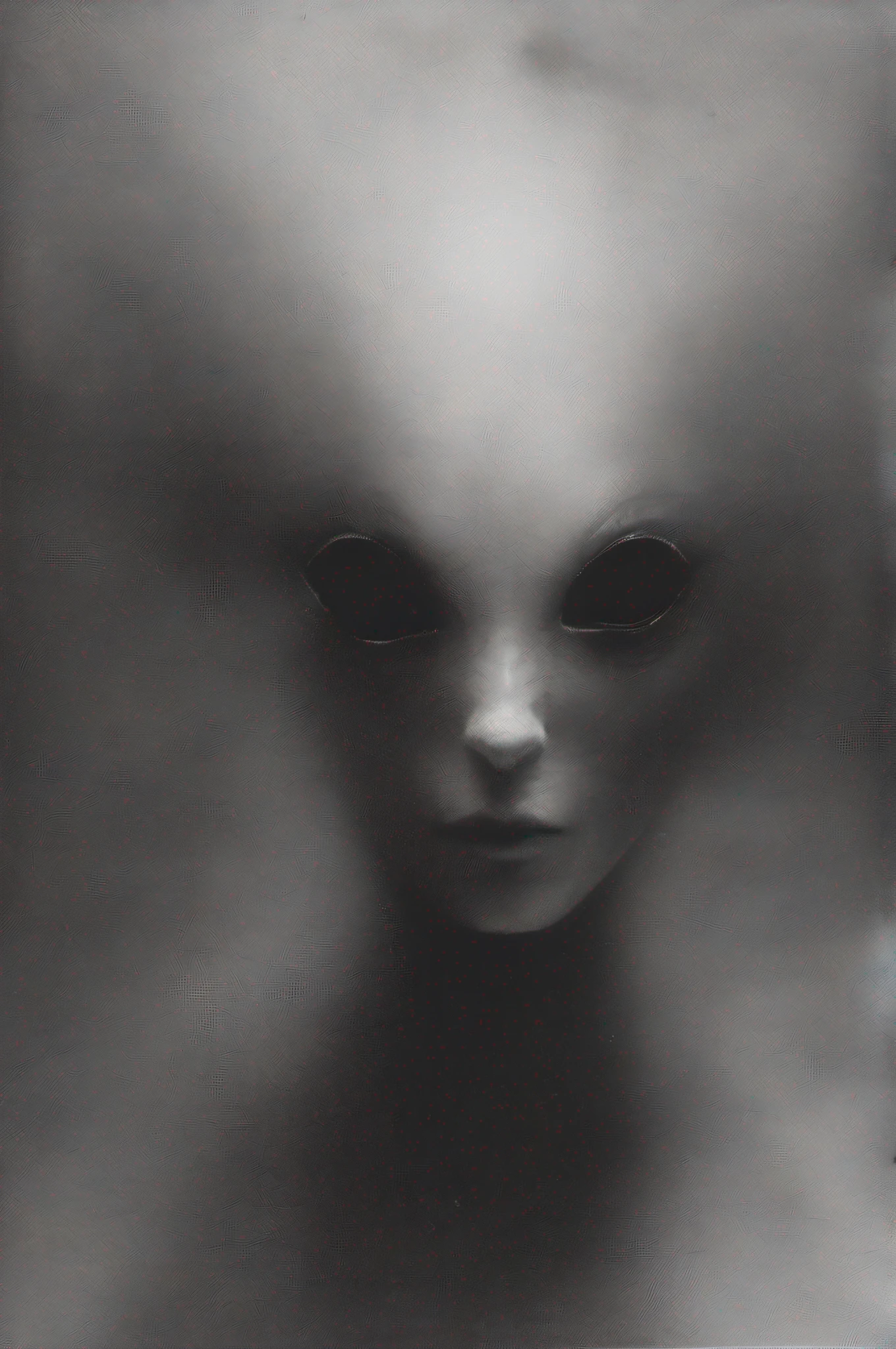 Foto Retrato de um Alien Cinzento com Grandes Olhos Negros, por Stephen Gammell e Herbert List