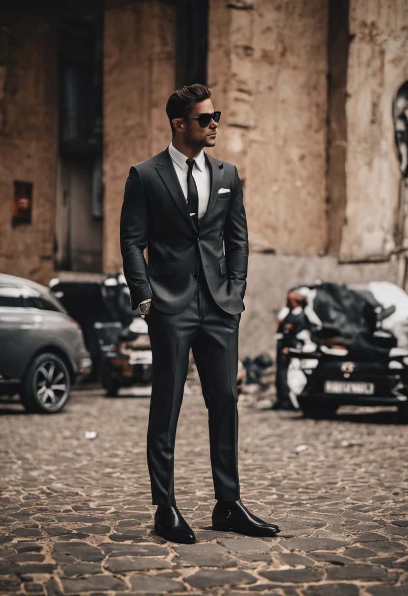 arafed man in a white shirt and black pants standing in a room, roupas sob medida, grey pants and black dress shoes, apelo masculino alta moda, traje formal, Homem magro com pele negra, careca, Macho bonito, male proportions, bonito e elegante, black suit pants, modelo masculino, modelo posando, with a business suit on, bonito e atraente